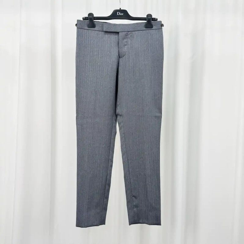 Thom Browne Thom Browne Men's Gray Wool Striped Pants 0089 Size US 28 / EU 44 - 1 Thumbnail