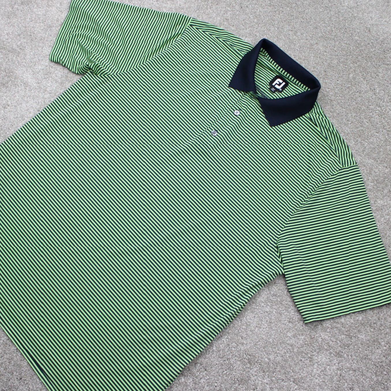 Footjoy FootJoy Polo Shirt Mens XL Green/Black Stretch S/S Golf Pullover Polo Shirt Size US XL / EU 56 / 4 - 3 Thumbnail