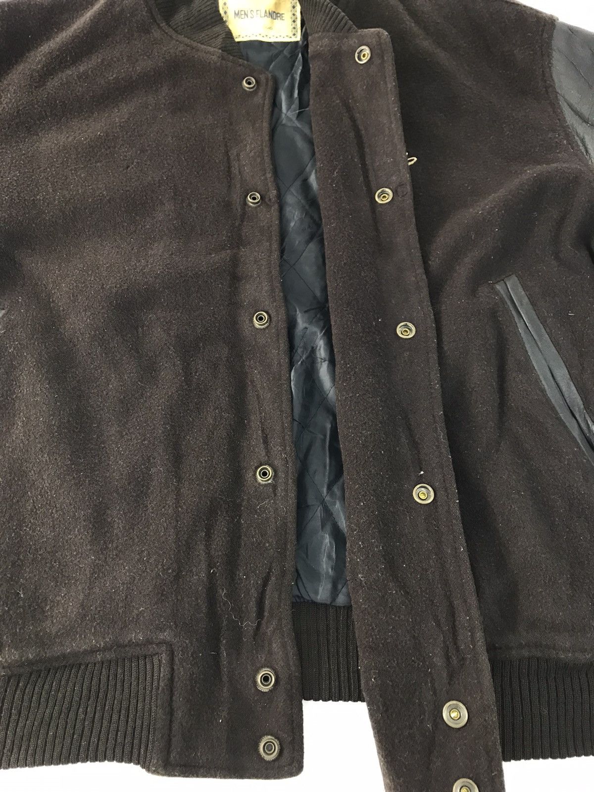 Japanese Brand Men’s Flandre Varsity Jacket Leather Quilted Padded Inner Size US M / EU 48-50 / 2 - 5 Thumbnail