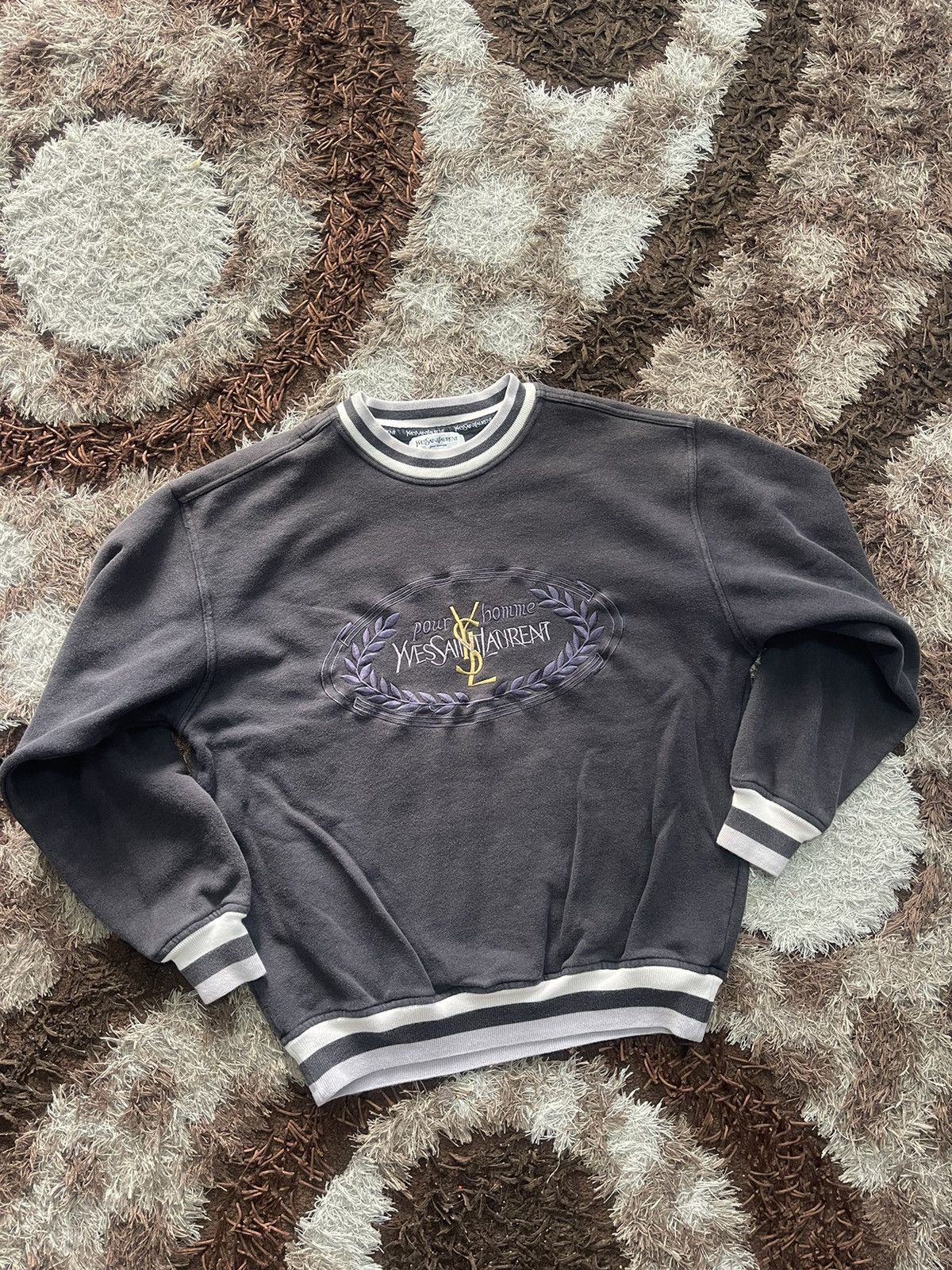 VINTAGE YVES SAINT LAURENT SPELL OUT EMBROIDERED VERY RARE