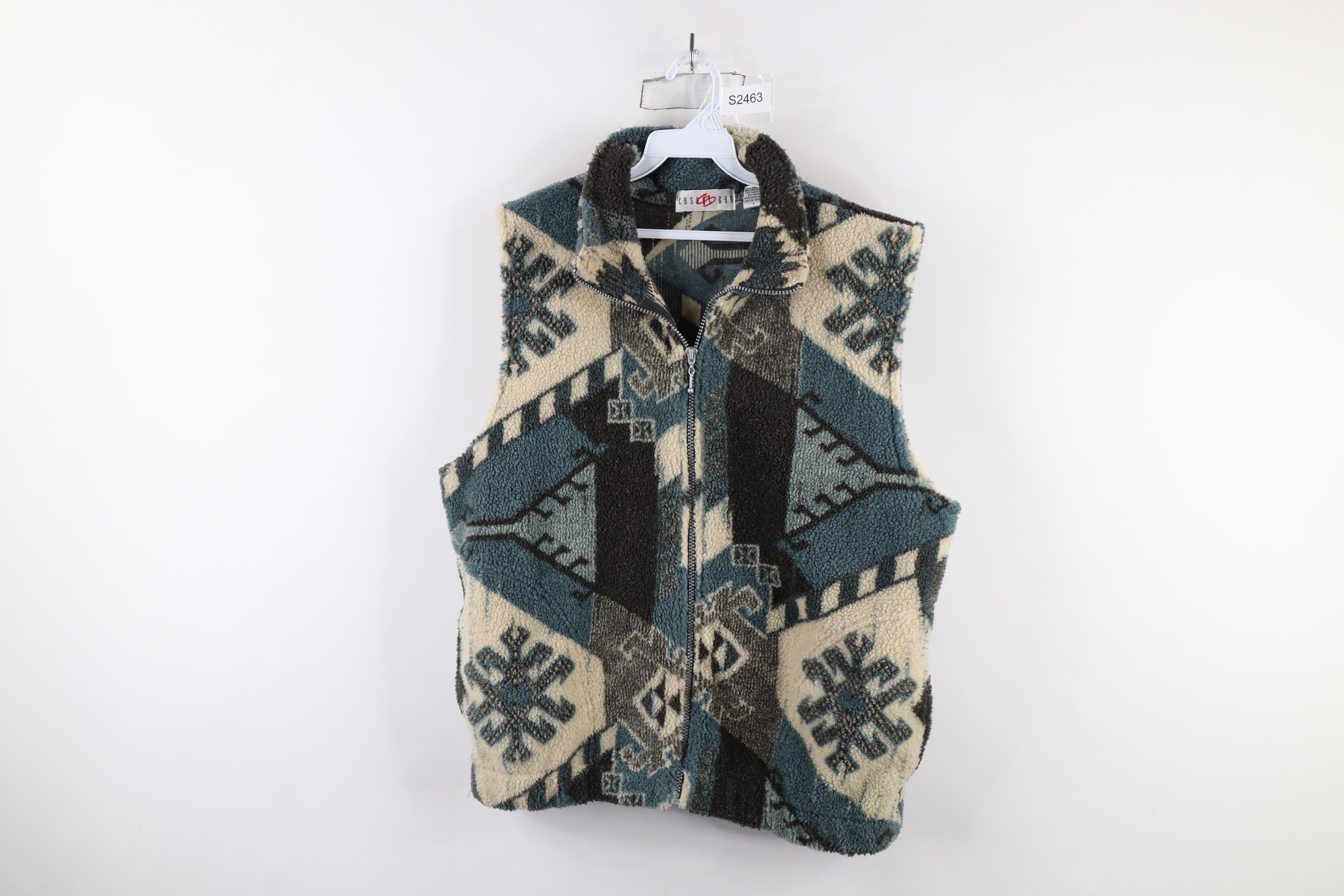 Vintage Vintage 90s Streetwear Abstract Deep Pile Fleece Vest Jacket Size L / US 10 / IT 46 - 1 Thumbnail