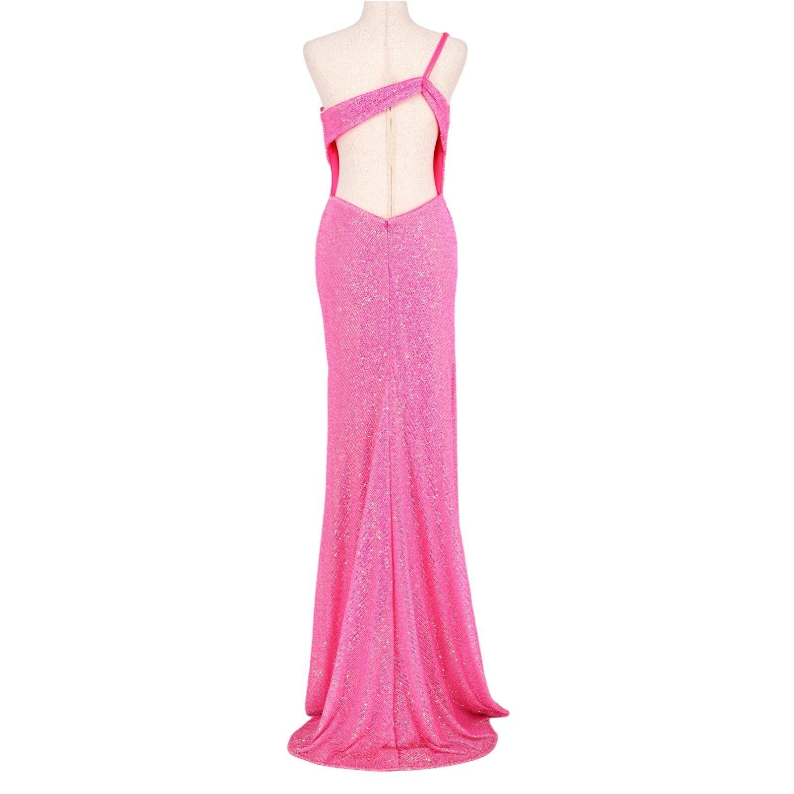 The Unbranded Brand La Femme Women Pink Sequin Open Back Long Prom Dress Size 8 Size M / US 6-8 / IT 42-44 - 4 Thumbnail
