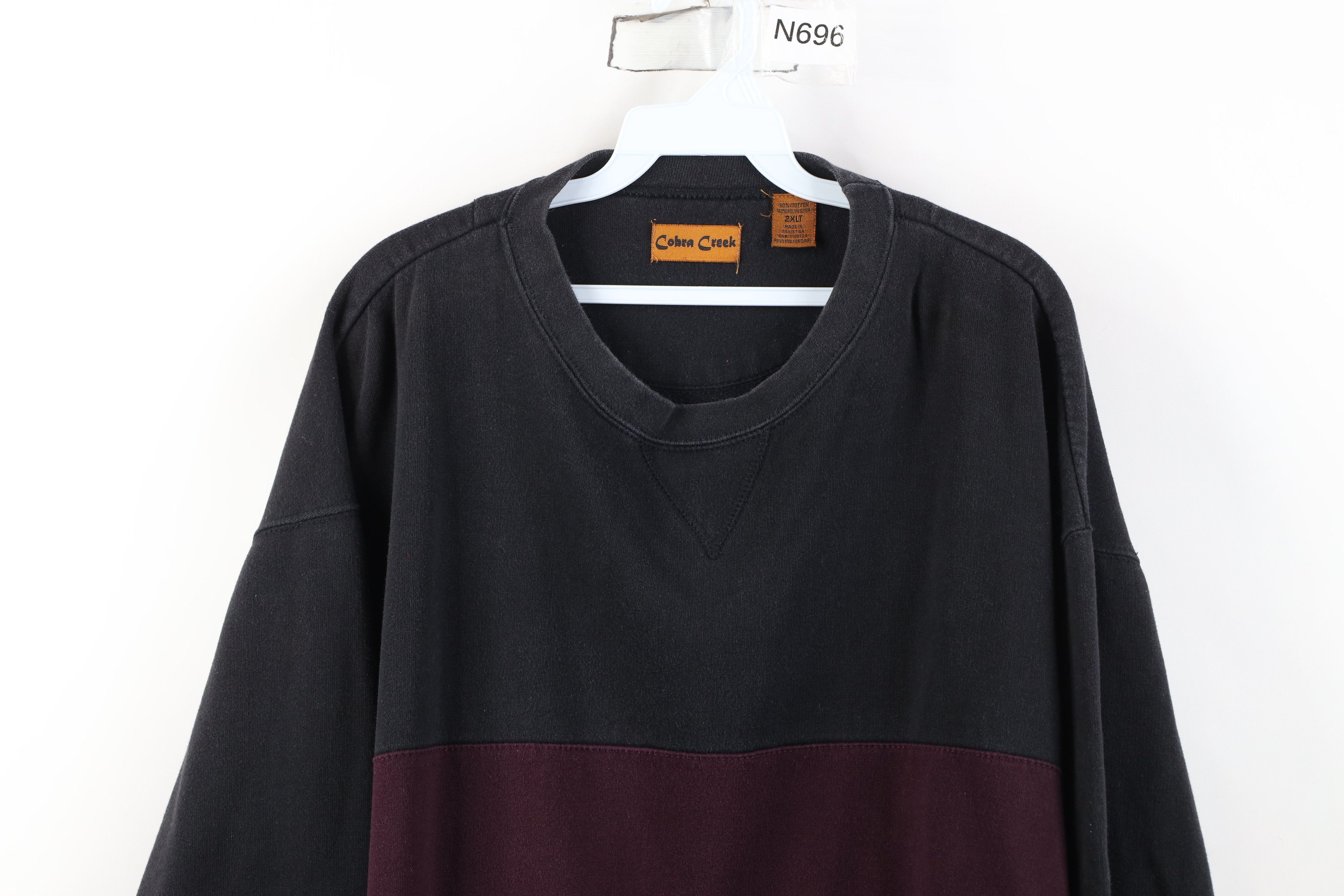 Vintage Vintage 90s Streetwear Block Panel Crewneck Sweatshirt Black Size US XXL / EU 58 / 5 - 2 Thumbnail