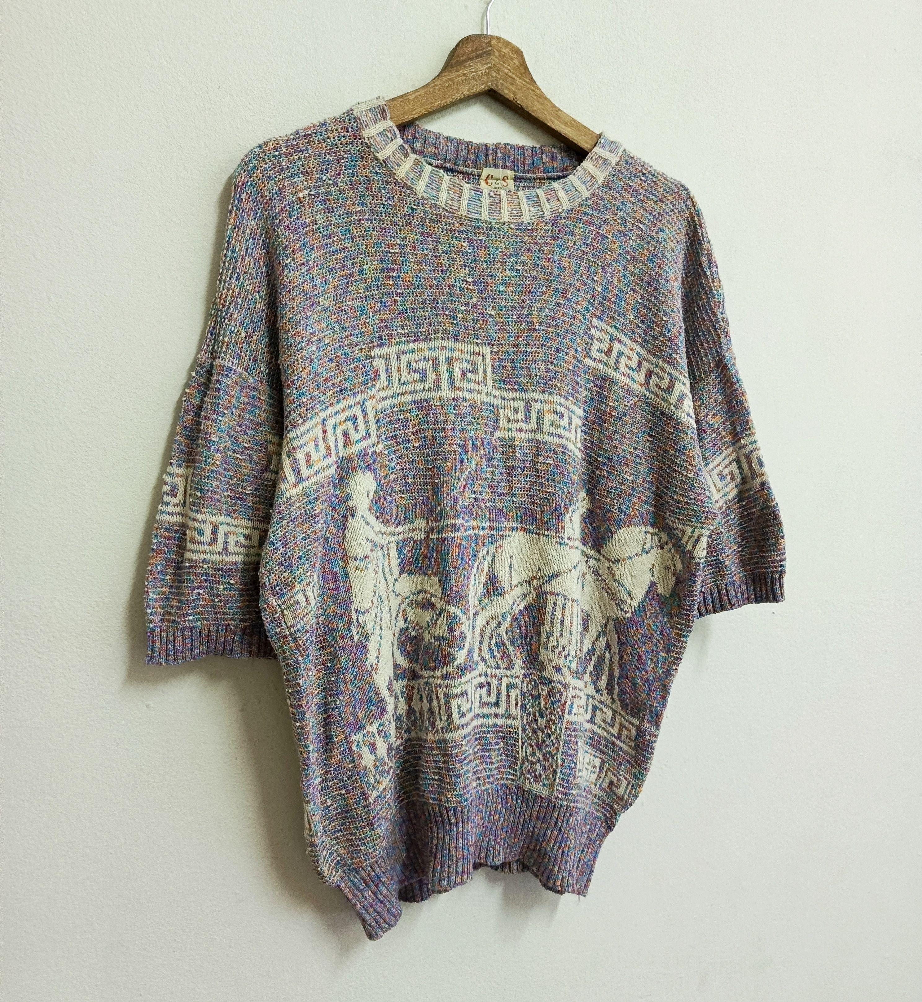 Japanese Brand × Vintage 80's-90's Japan Knitted Sweater Short Sleeve Size US L / EU 52-54 / 3 - 5 Thumbnail