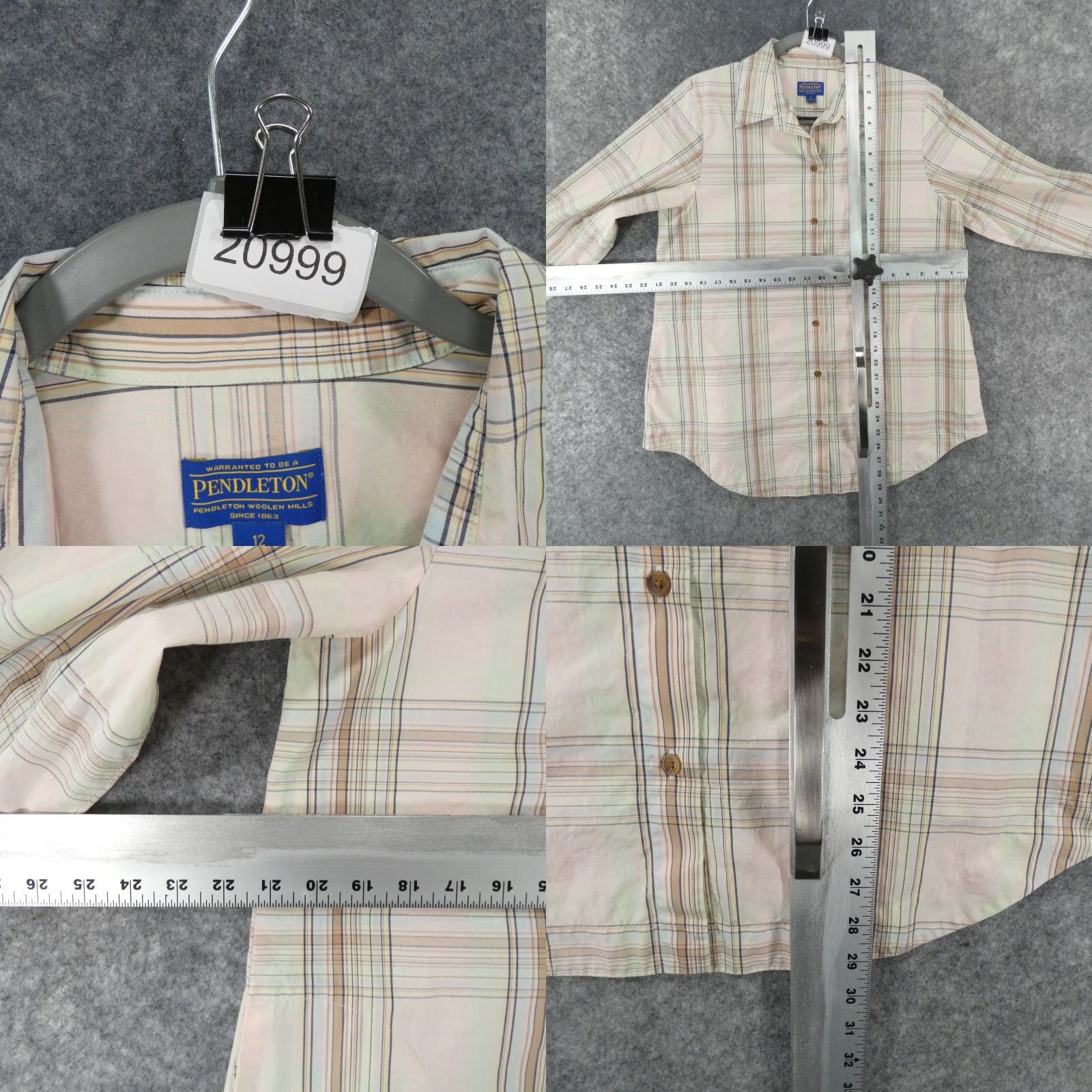 Pendleton Pendleton Shirt Womens 12 Long Sleeve Button-Up Pink Plaid Size XL / US 12-14 / IT 48-50 - 8 Thumbnail