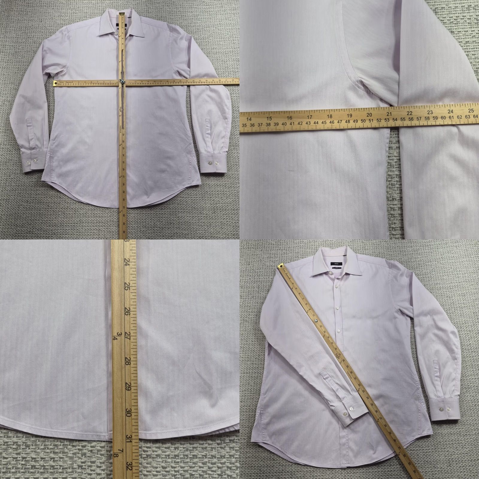 Hugo Boss Hugo Boss Button Up Shirt Mens Medium 16 32/33 Purple Slim Fit Dress Long Sleeve Shirt Size 40R - 8 Thumbnail