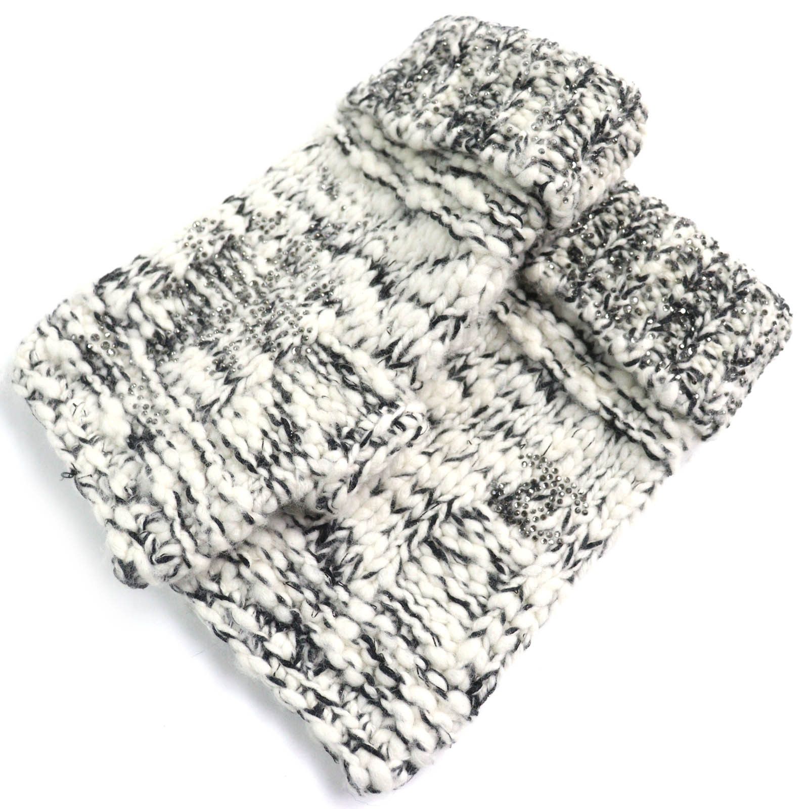 Chanel Chanel Chanel P39194 COCO Mark Rhinestone Wool Cashmere Gloves Cotton Gloves P39194 DUTY FREE for USA Size ONE SIZE - 1 Thumbnail