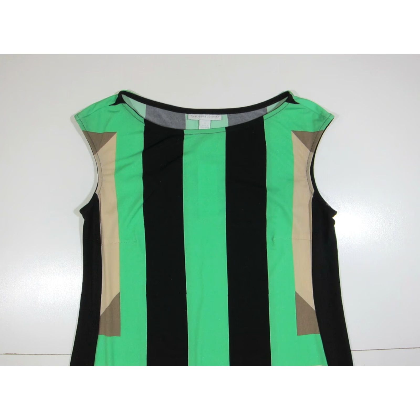Vintage NWT New York & Company Green Black Brown White Stretch Pencil Dress Women XS Size XS / US 0-2 / IT 36-38 - 4 Thumbnail
