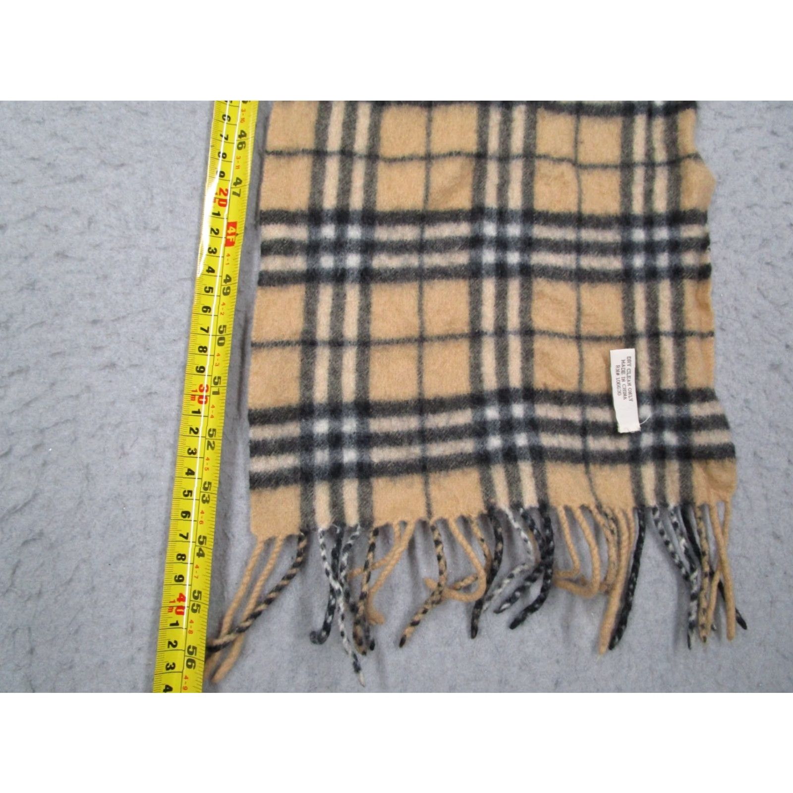 Vintage Enzo Mantovani Scarf One Size Beige Plaid Cashmere Blend Luxury 10x54 Mens Size ONE SIZE - 5 Thumbnail