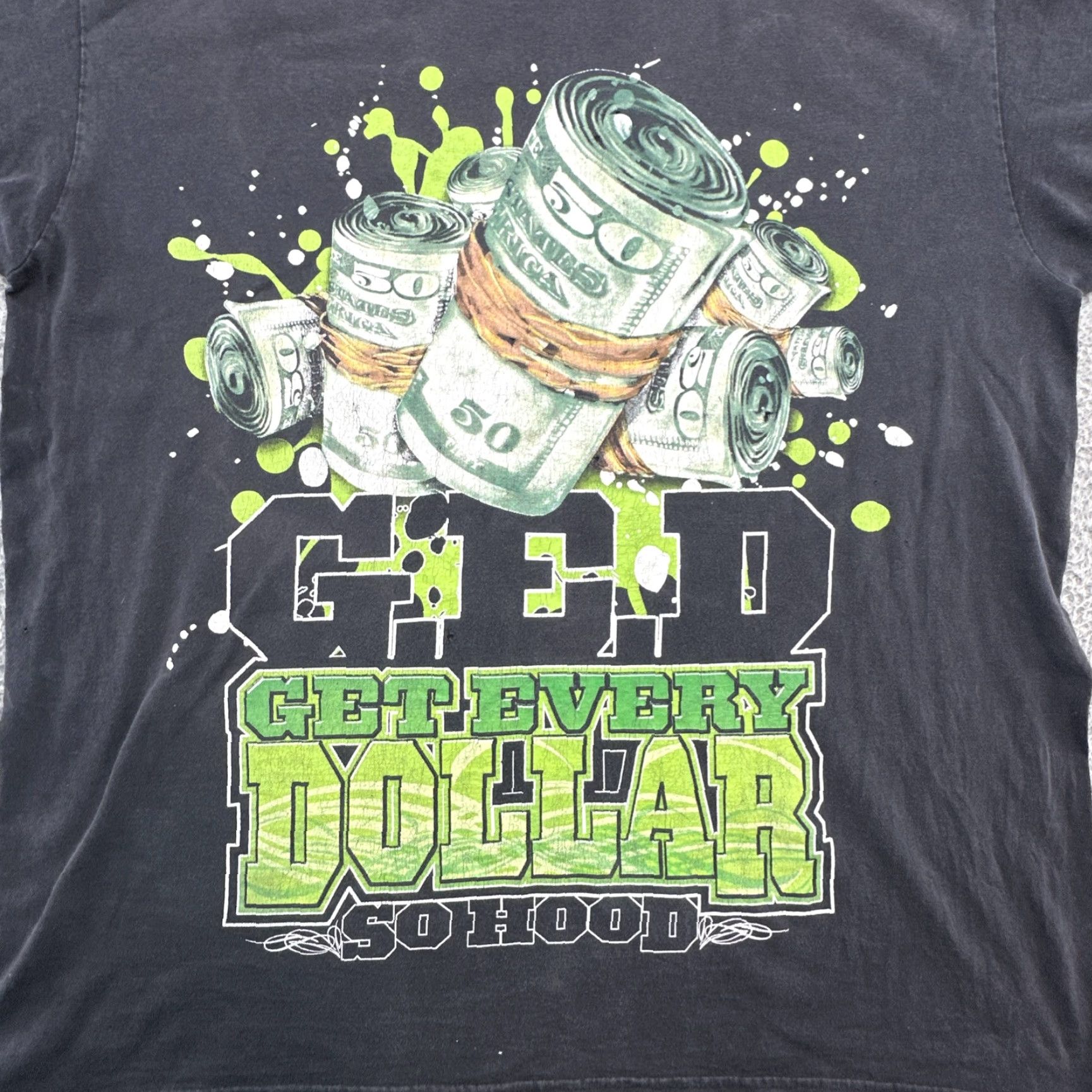 Changes Rare Vintage Get Every Dollar GED So Hood T Shirt 90s 2000s Black 4XL Single Sti Size US XXL / EU 58 / 5 - 2 Thumbnail