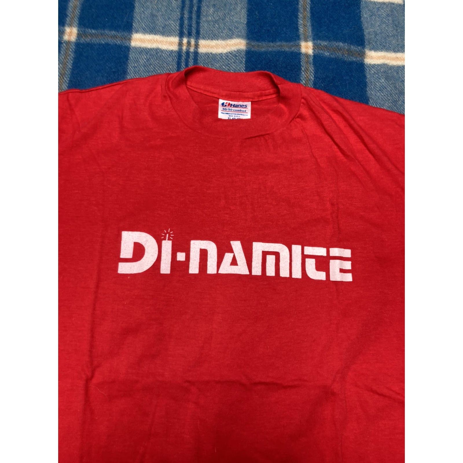 Hanes VINTAGE 80s HANES 50/50 T-Shirt Men XL Red Dynamite Fireworks NOS vtg Size US XL / EU 56 / 4 - 2 Thumbnail