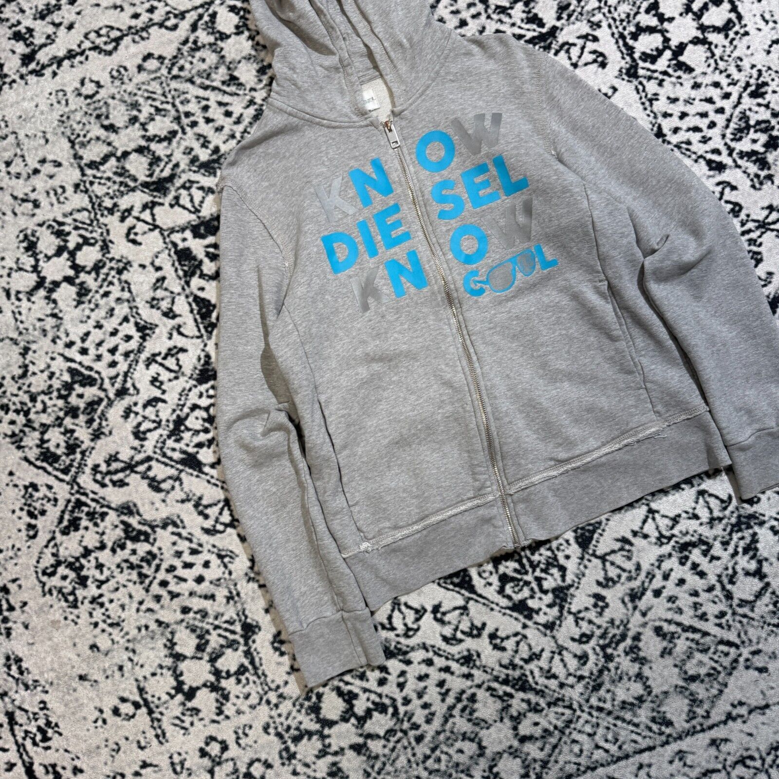 Diesel × Vintage Vintage Diesel Unisex Gray Cotton Hoodie Size S Y2k 90s Size US S / EU 44-46 / 1 - 4 Thumbnail