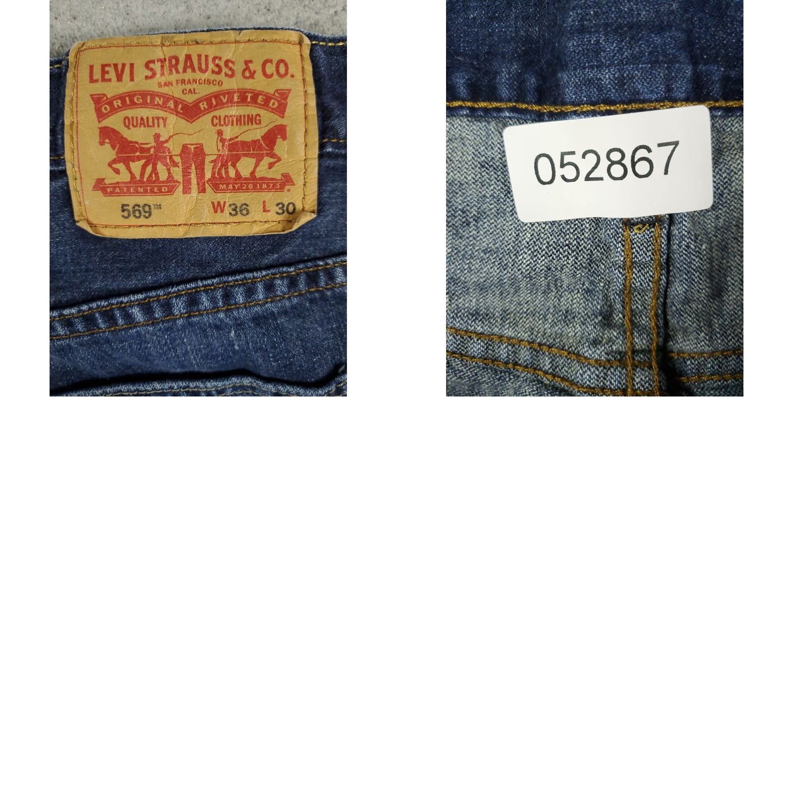 Levi's Levis 569 Jeans Blue Straight Leg Men's 36x28 Cotton Denim Pants Size US 36 / EU 52 - 8 Thumbnail
