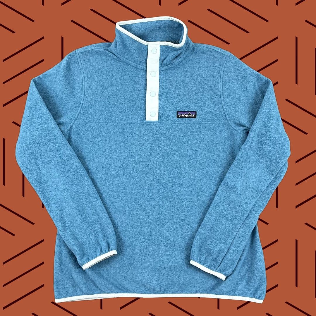 Patagonia PATAGONIA Sweater Womens M Blue Fleece Pullover Hiking Trail Regular Knit-Top, Pocket, Lightweight, Breathable, Logo, Casual, Spring Fall Winter, 90s? Size M / US 6-8 / IT 42-44 - 1 Thumbnail