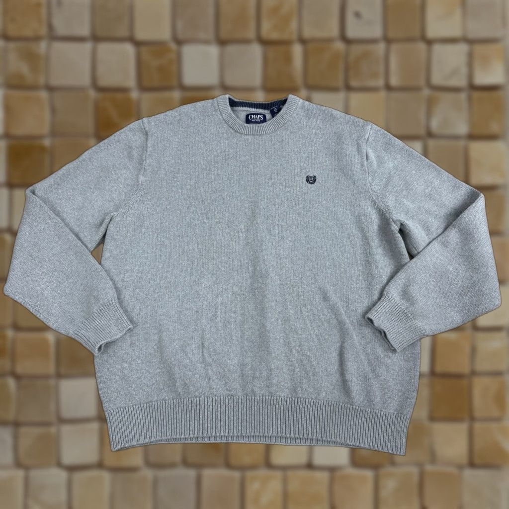 Chaps VINTAGE Chaps Sweater Mens 2XL Gray Crew Neck Knit Long Sleeve Shirt (Note: avoid adding N/A) Size US XXL / EU 58 / 5 - 1 Thumbnail