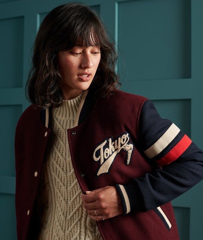 Japanese Brand Superdry Vintage Japan Varsity letterman bomber Wool Jacket Size M / US 6-8 / IT 42-44 - 2 Thumbnail
