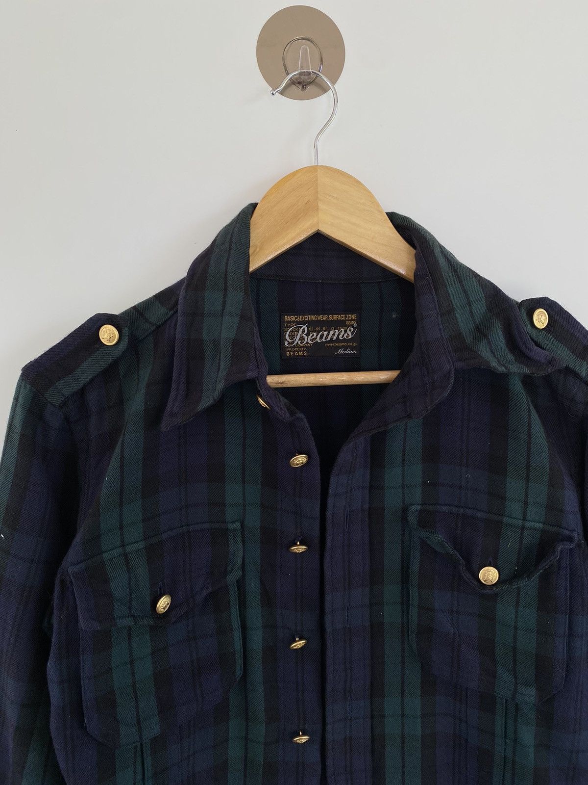 Beams Plus × Flannel ✅️Vintage Beams Flannel Wool Cotton Green Size US M / EU 48-50 / 2 - 3 Thumbnail