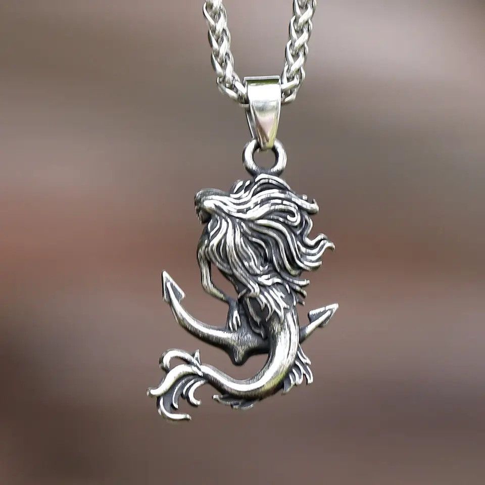 Jewelry Mermaid Anchor Pendant Necklace Size ONE SIZE - 2 Thumbnail
