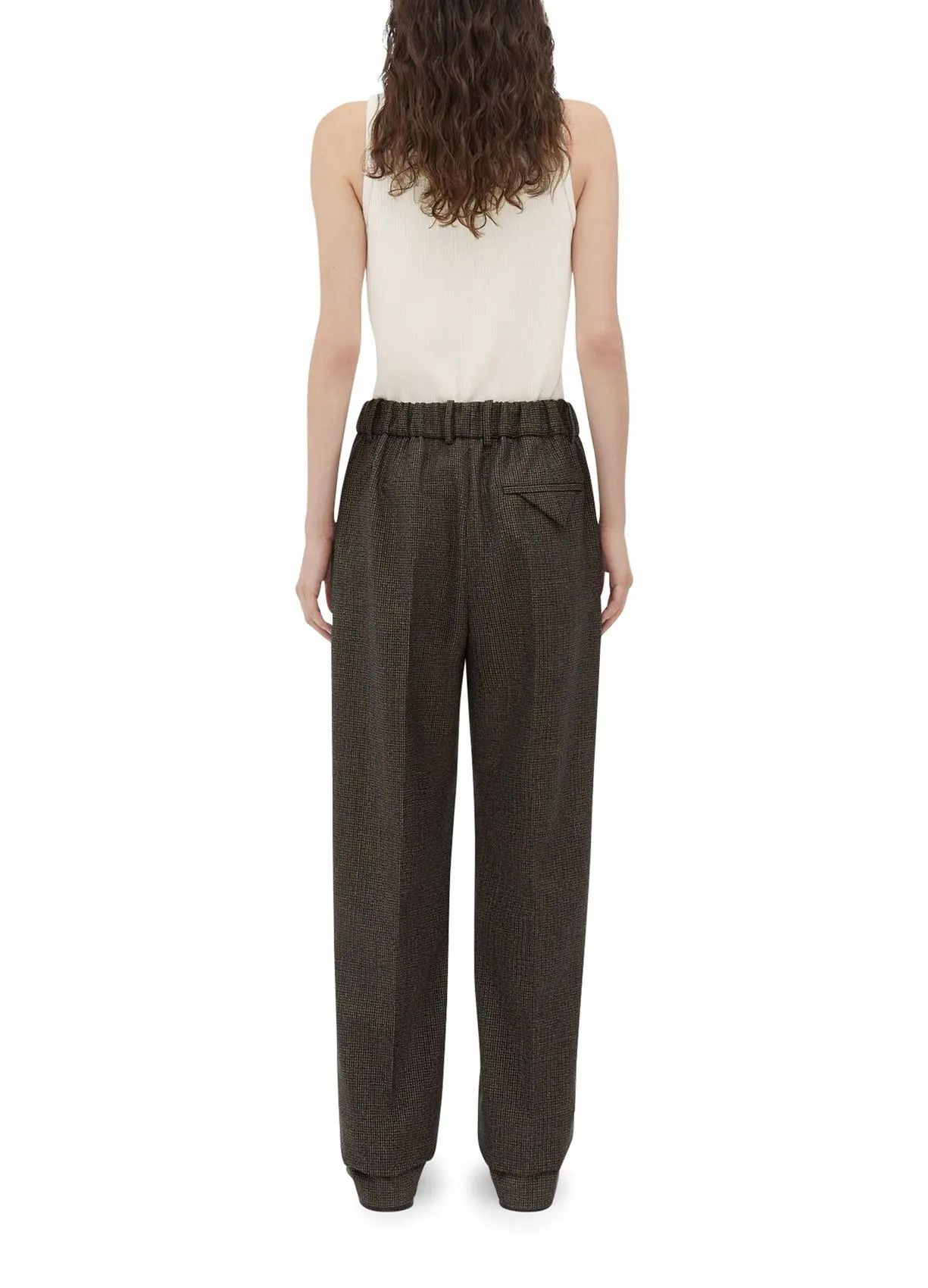 Bottega Veneta o1bcso1str0225 Houndstooth Wool Trouser in Brown Size 30" / US 8 / IT 44 - 3 Thumbnail