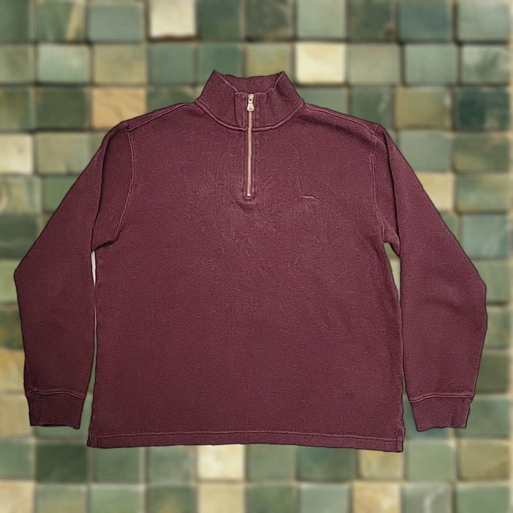 Rodd & Gunn Rodd & Gunn Sweater Mens Lare Maroon 1005 Cotton Long Sleeve 1/4 Zip Pullover Size US L / EU 52-54 / 3 - 1 Thumbnail