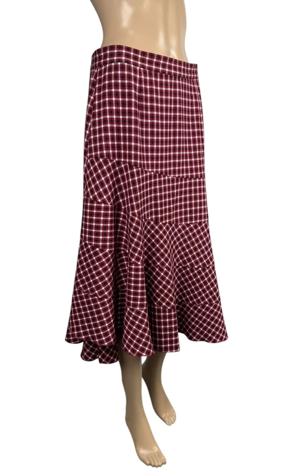 Other Poustovit Check Pleated Patchwork Skirt Viscose size 42 Size 28" / US 6 / IT 42 - 2 Thumbnail