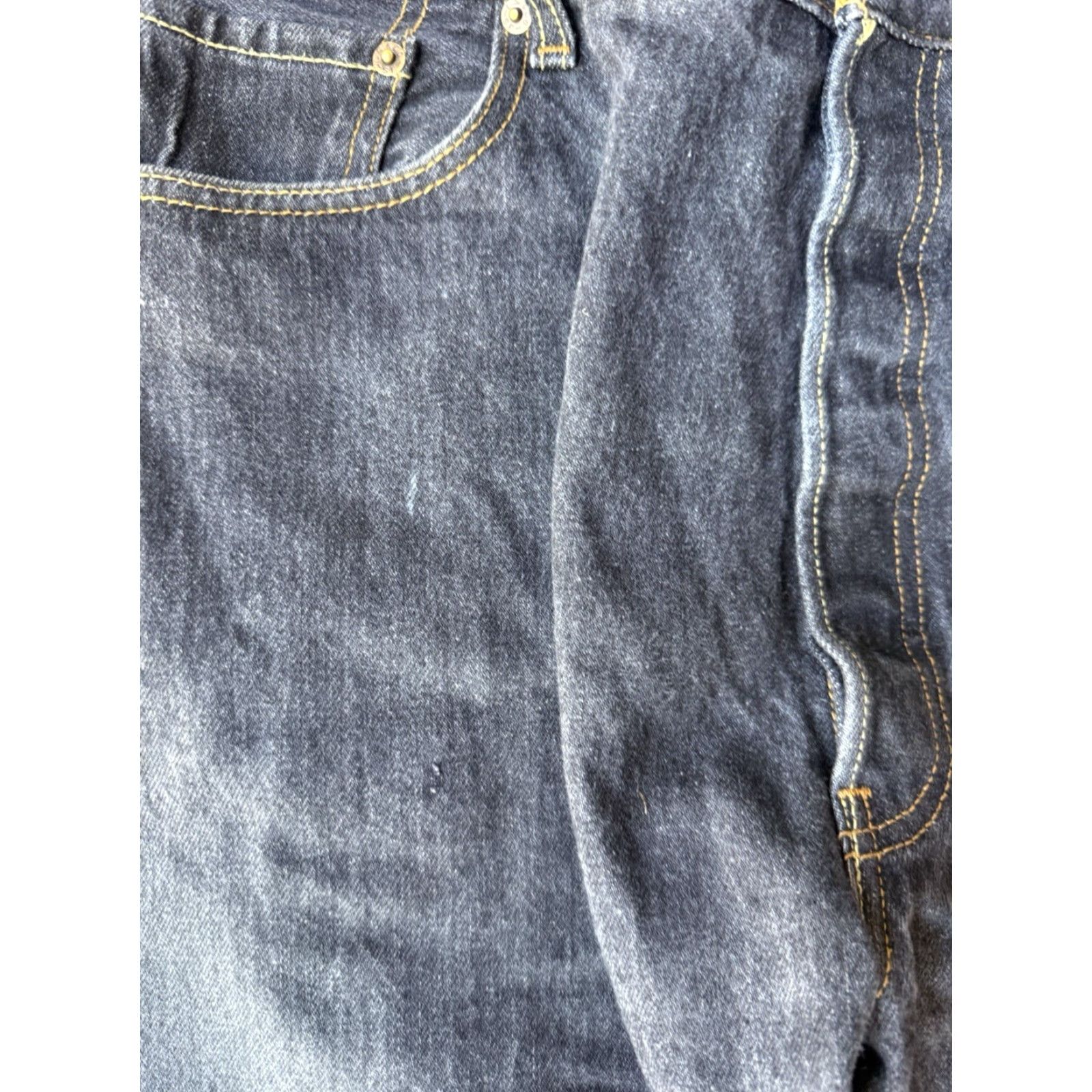 Levi's Levi's 501 Original Button Fly Black Denim Jeans Mens 40x32 Dark Wash Grunge Straight Classic 5-Pocket Denim Jeans Mens Size US 40 / EU 56 - 6 Thumbnail