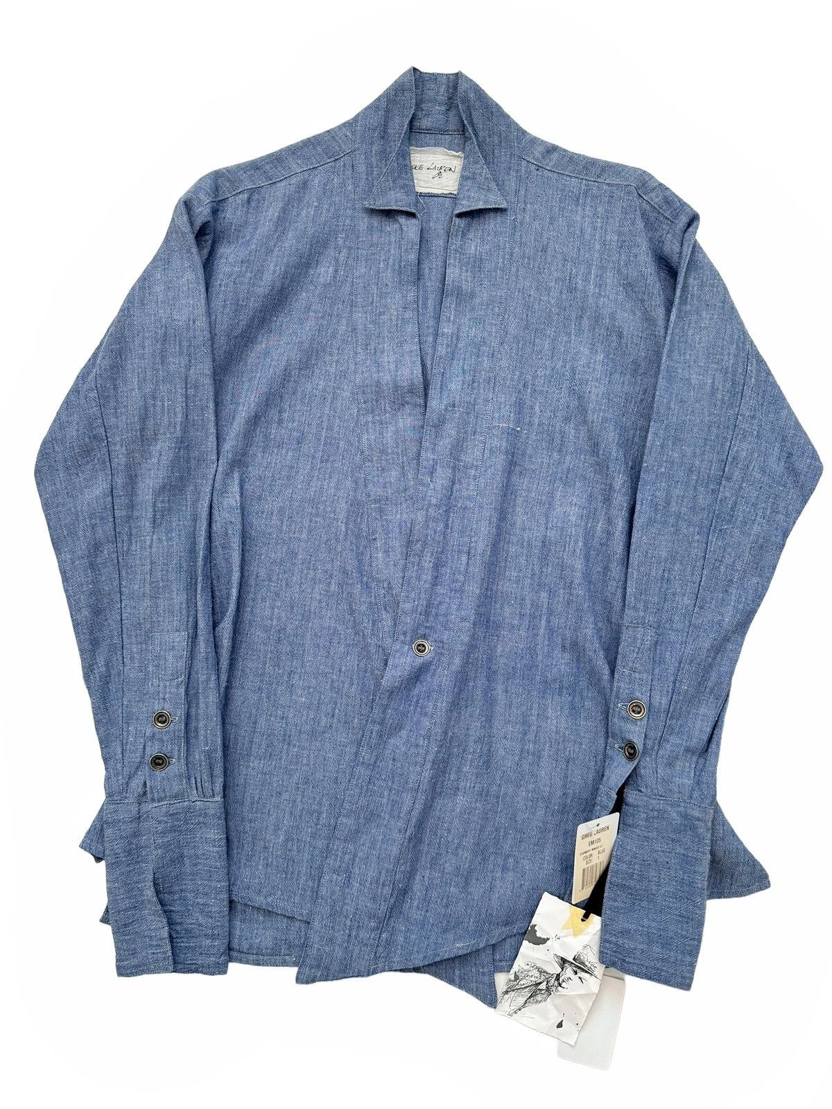 Greg Lauren Chambray Winged GL1 Studio Shirt Linen Size US S / EU 44-46 / 1 - 1 Thumbnail