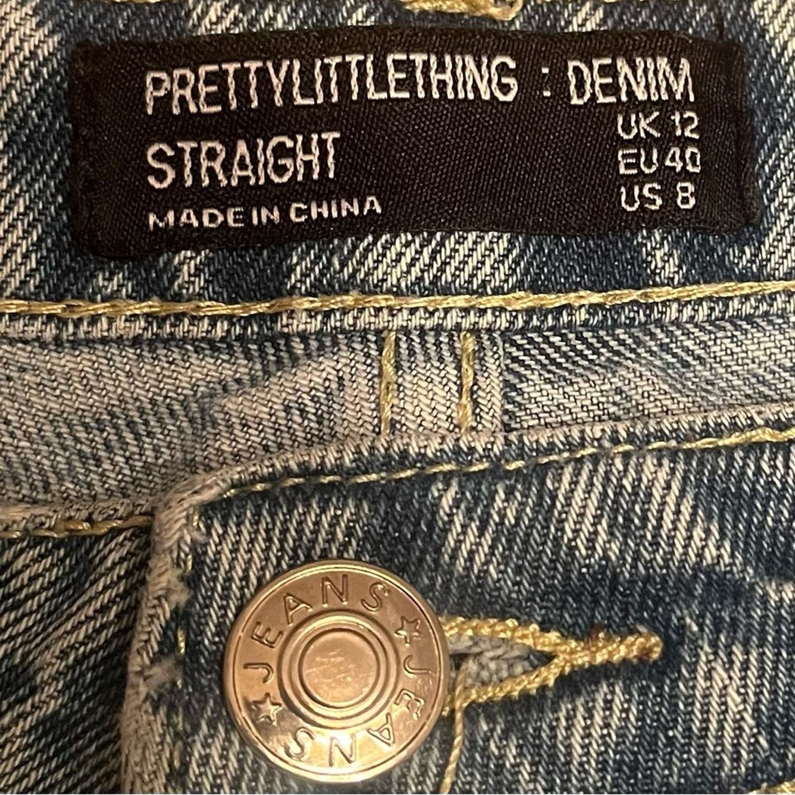 The Unbranded Brand Pretty Little Thing denim straight leg, size 8 Size 30" / US 8 / IT 44 - 6 Thumbnail