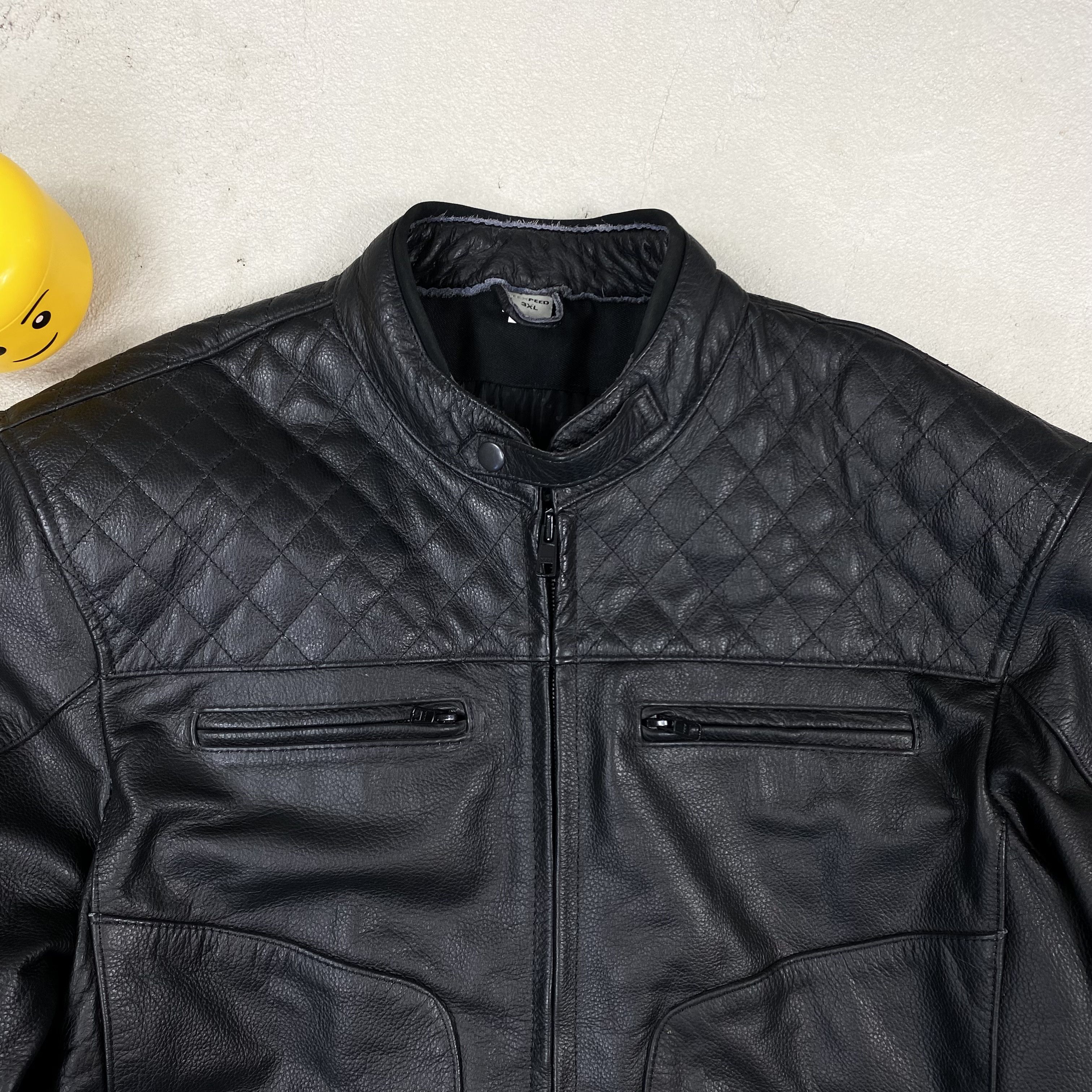 Genuine Leather racing leather Jacket moto real biker Y2K Size US XXL / EU 58 / 5 - 5 Thumbnail