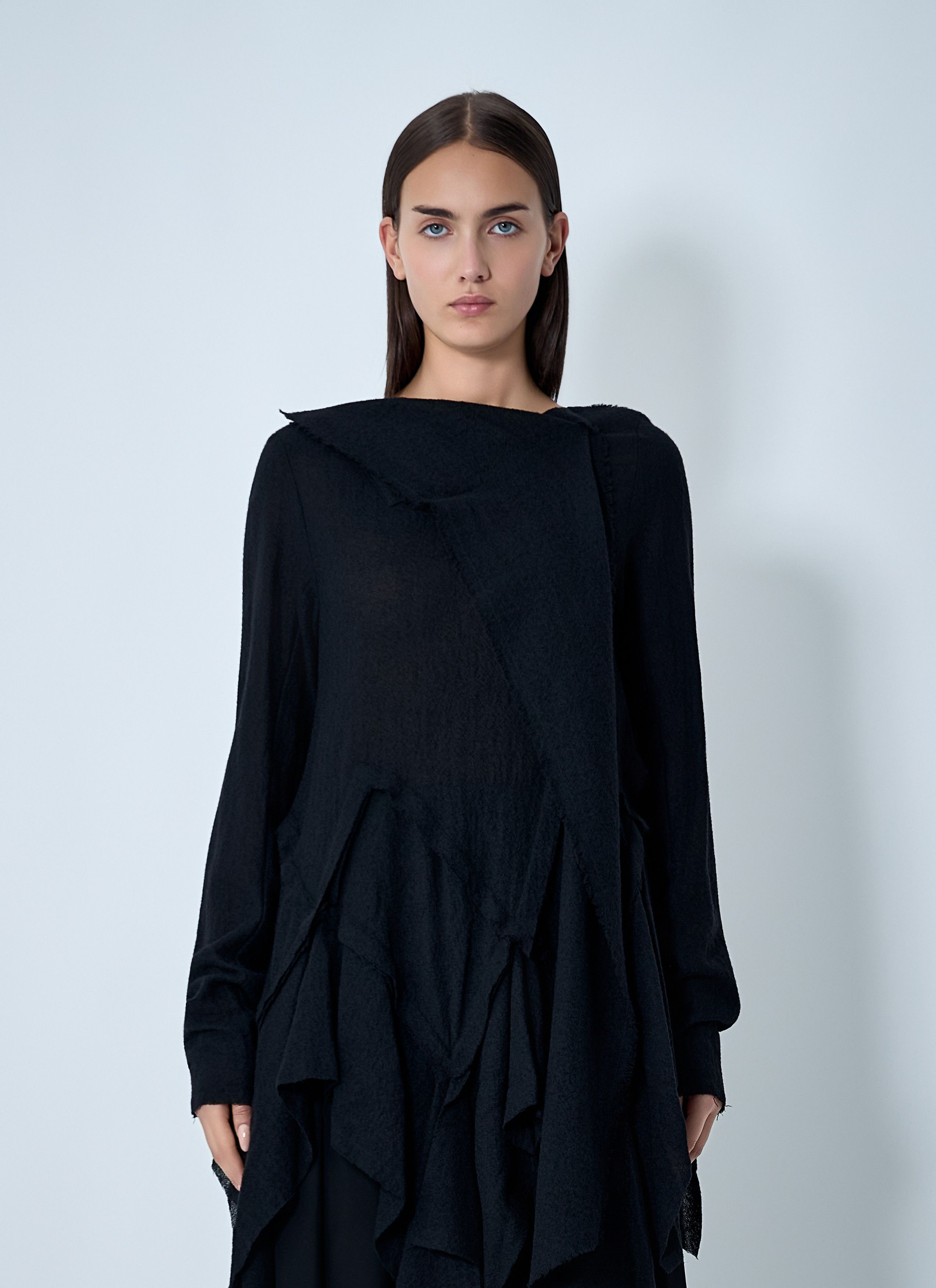 Yohji Yamamoto Gauzed Frilled Blouse Size M / US 6-8 / IT 42-44 - 1 Thumbnail