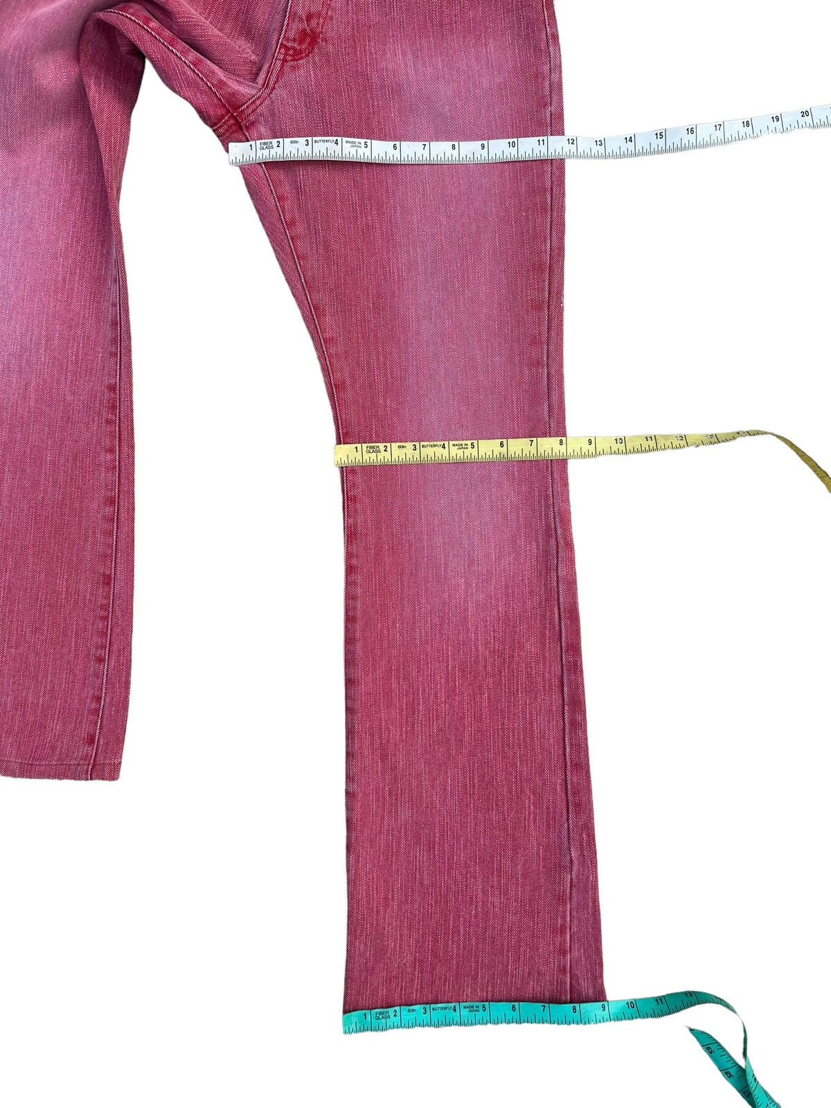 semanticdesign Vintage Semantic Design Sensation Fade Red Denim Flare Jeans Size US 29 - 4 Thumbnail