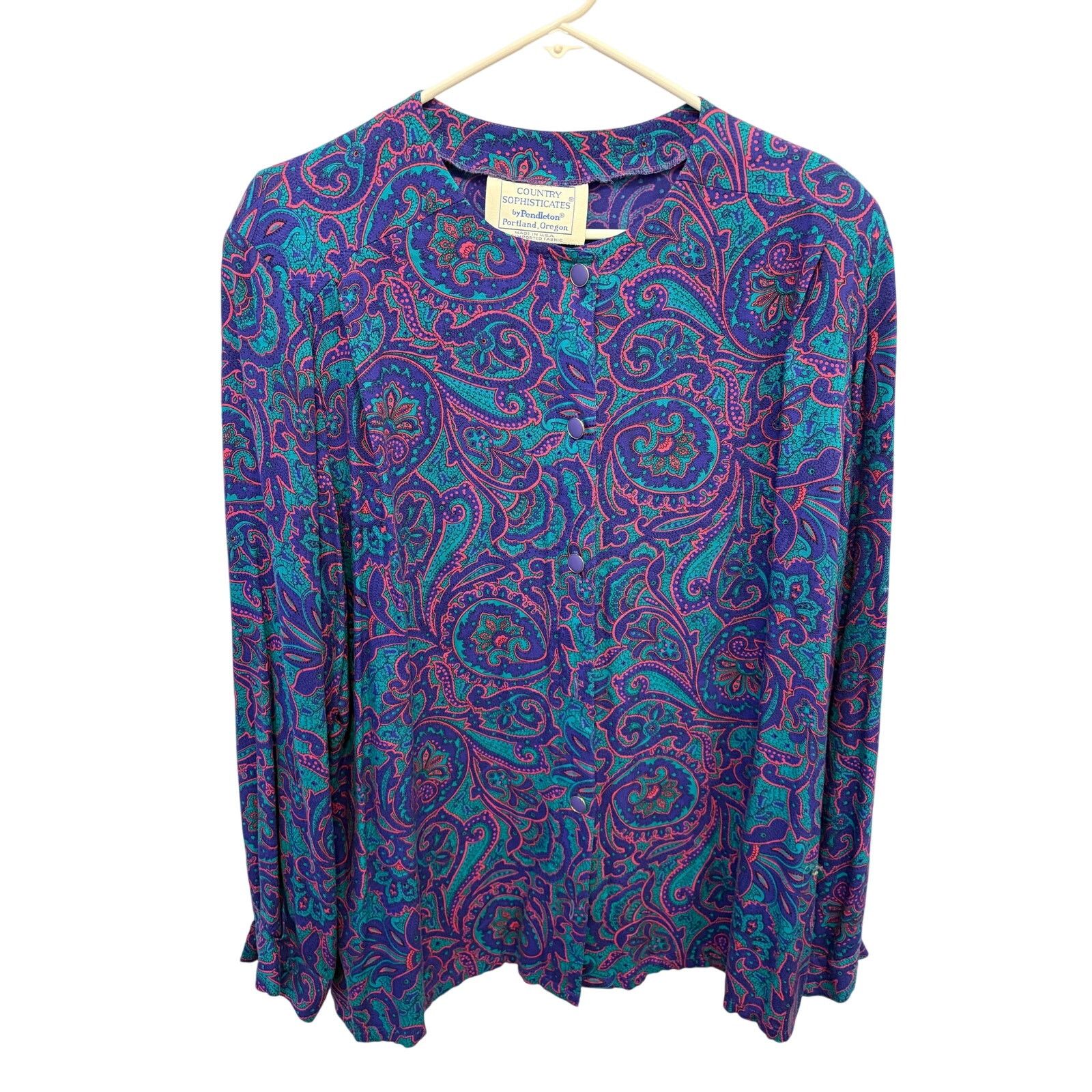 Pendleton Pendelton Purple Paisley top Country Sophisticates Pendleton Size 3XL / US 20-22 - 1 Thumbnail