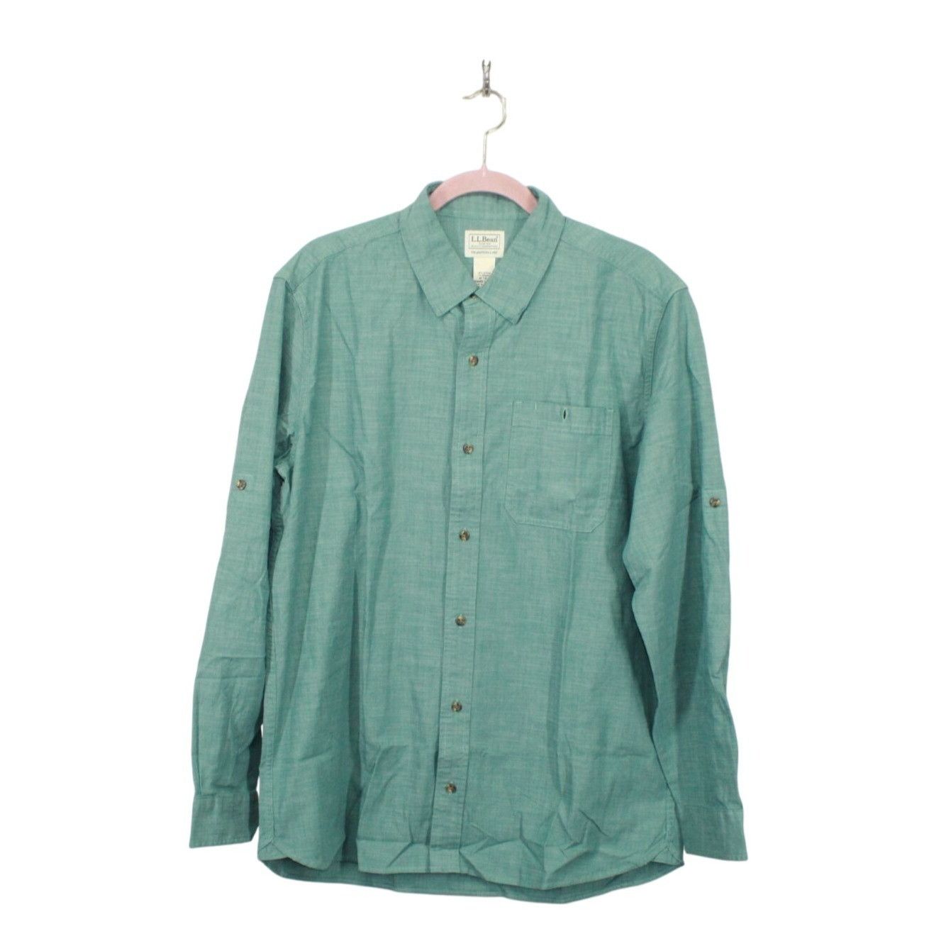 L.L. Bean LL Bean Green Button-Up Shirt M Tall Traditional Fit Size US M / EU 48-50 / 2 - 1 Thumbnail