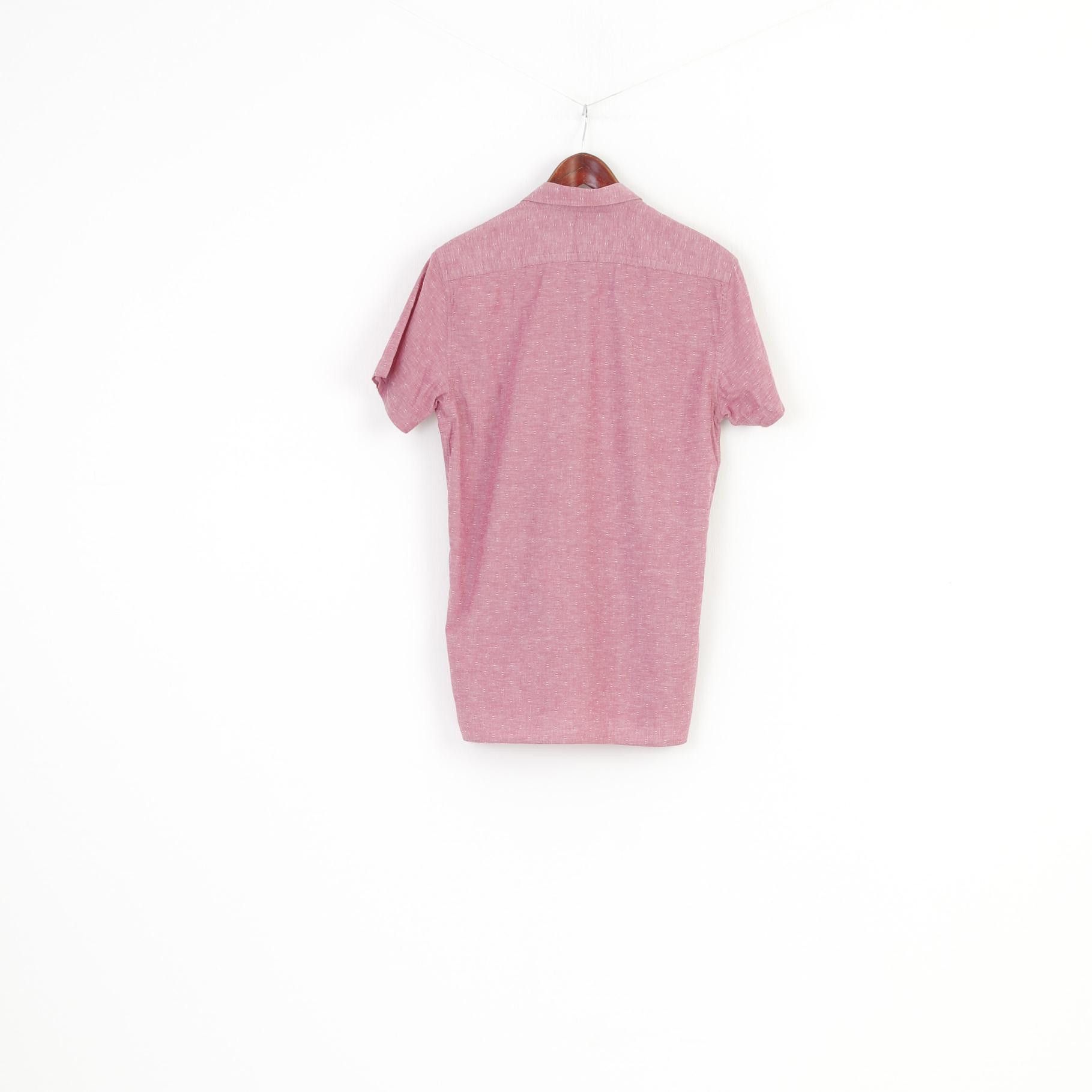 Timberland Timberland Men S Casual Shirt Pink Cotton Slim 10108 Size US S / EU 44-46 / 1 - 7 Thumbnail