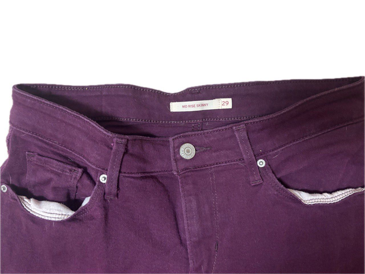Levi's Levi’s 811 Skinny Jeans Women W29 L30 Plum Purple Size 29" - 17 Thumbnail