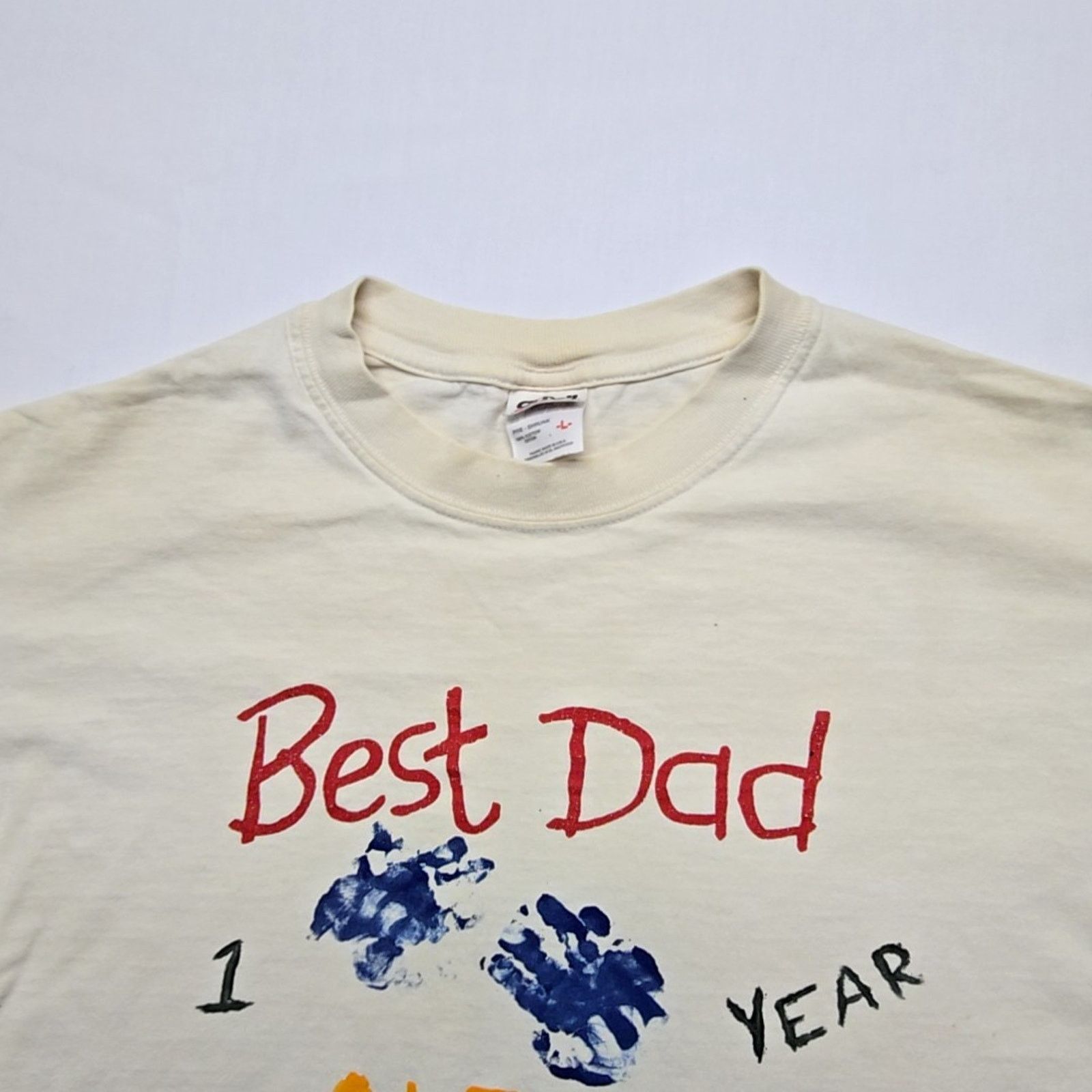 Anvil Vintage Best Dad Shirt Graphic Anvil Mens L White L Tee Size US L / EU 52-54 / 3 - 3 Thumbnail