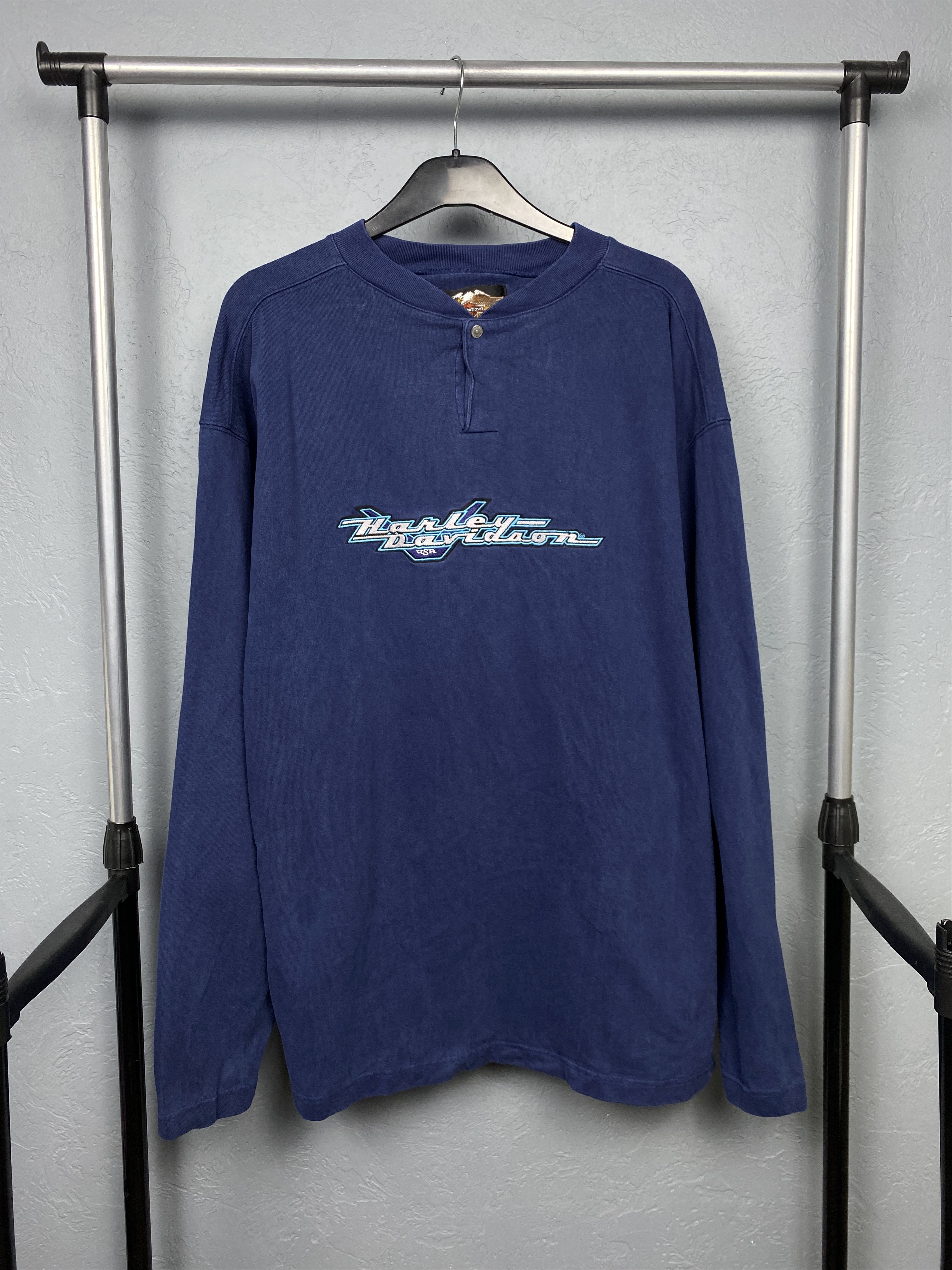 Harley Davidson 90s Vintage Mens Long Sleeve T-Shirt