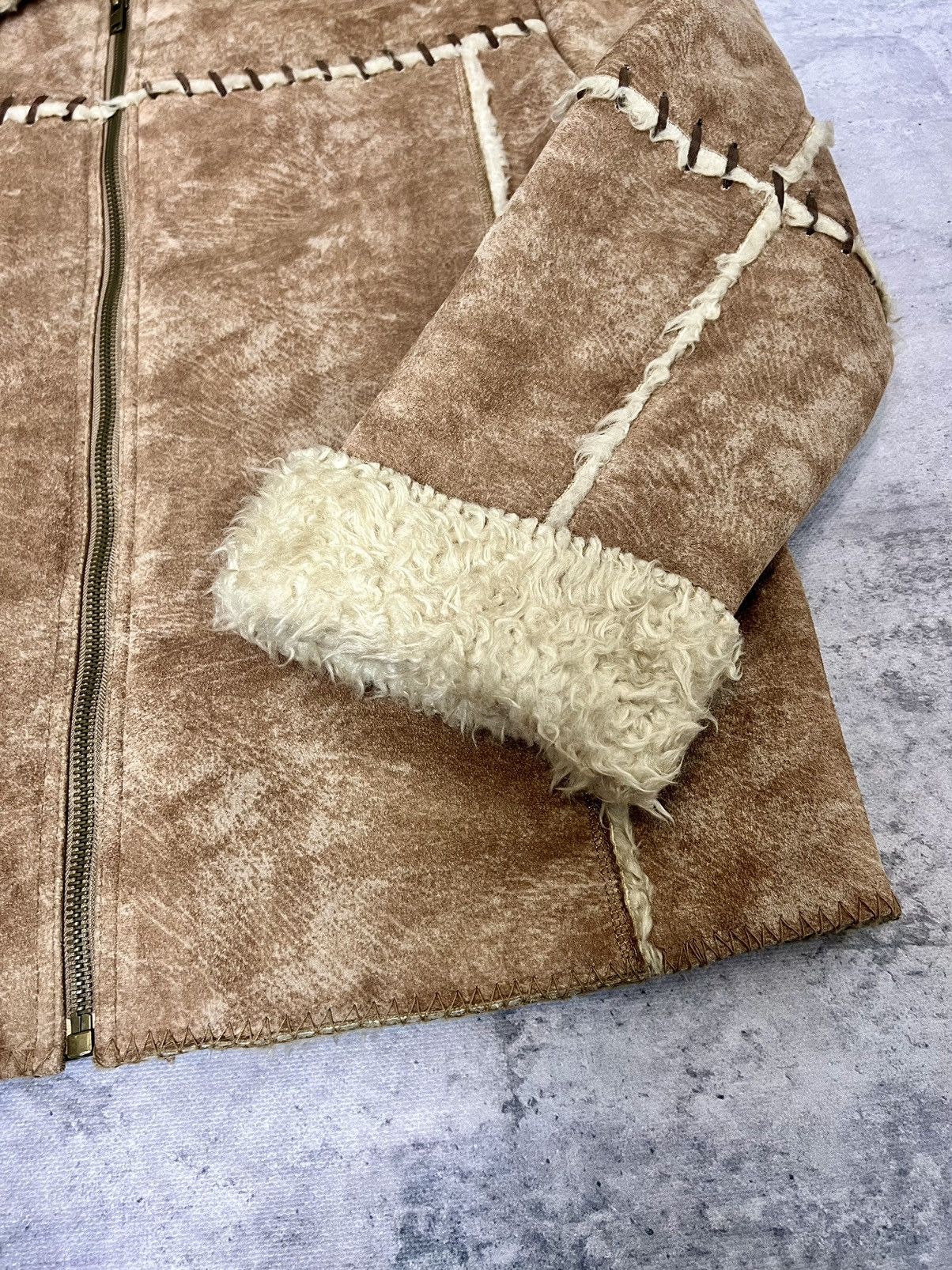 Vintage Crazy Vintage Sheepskin Jacket Size US XL / EU 56 / 4 - 3 Thumbnail