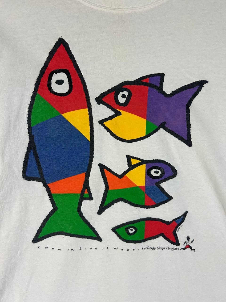 Vintage Vintage 90s Totally Unique Thoughts , Fish Artwork Size US L / EU 52-54 / 3 - 3 Thumbnail