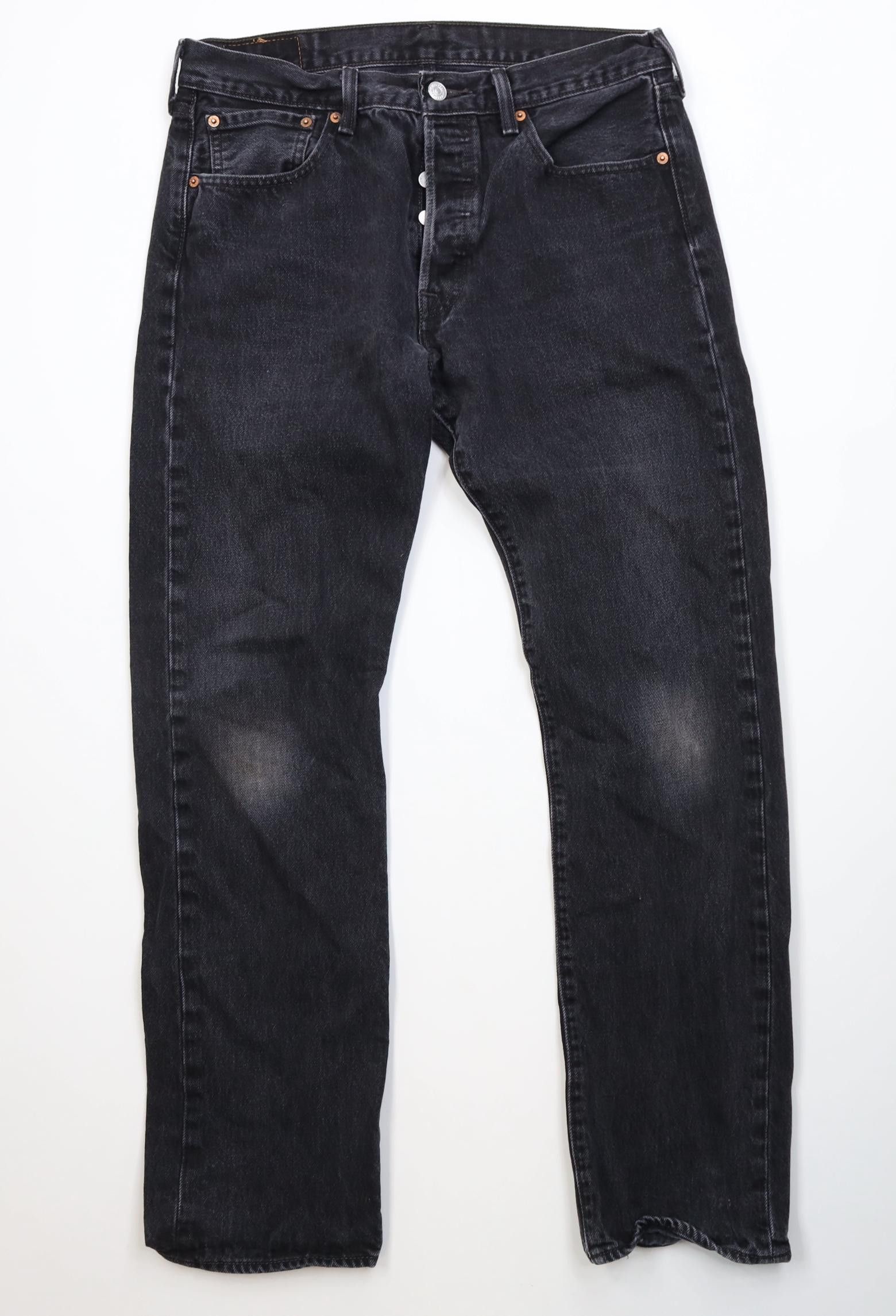 Levi's Vintage Y2K Levis 501xx Button Fly Original Fit Jeans Black Size US 33 - 1 Thumbnail