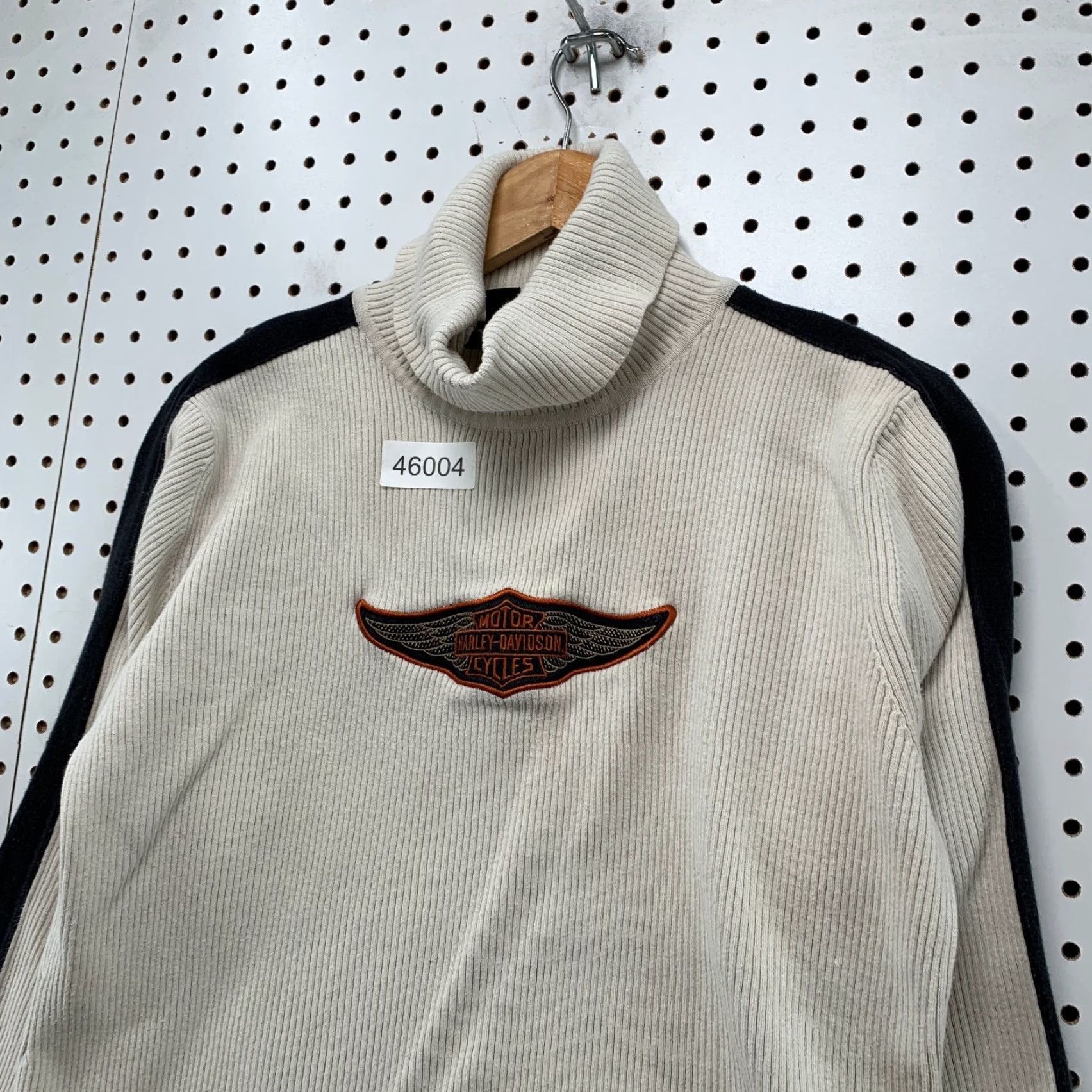 Harley Davidson VINTAGE Harley-Davidson Sweater Womens XL Beige Y2K Embroidered Logo Ribbed Pullover Knit Winter Casual Size XL / US 12-14 / IT 48-50 - 5 Thumbnail