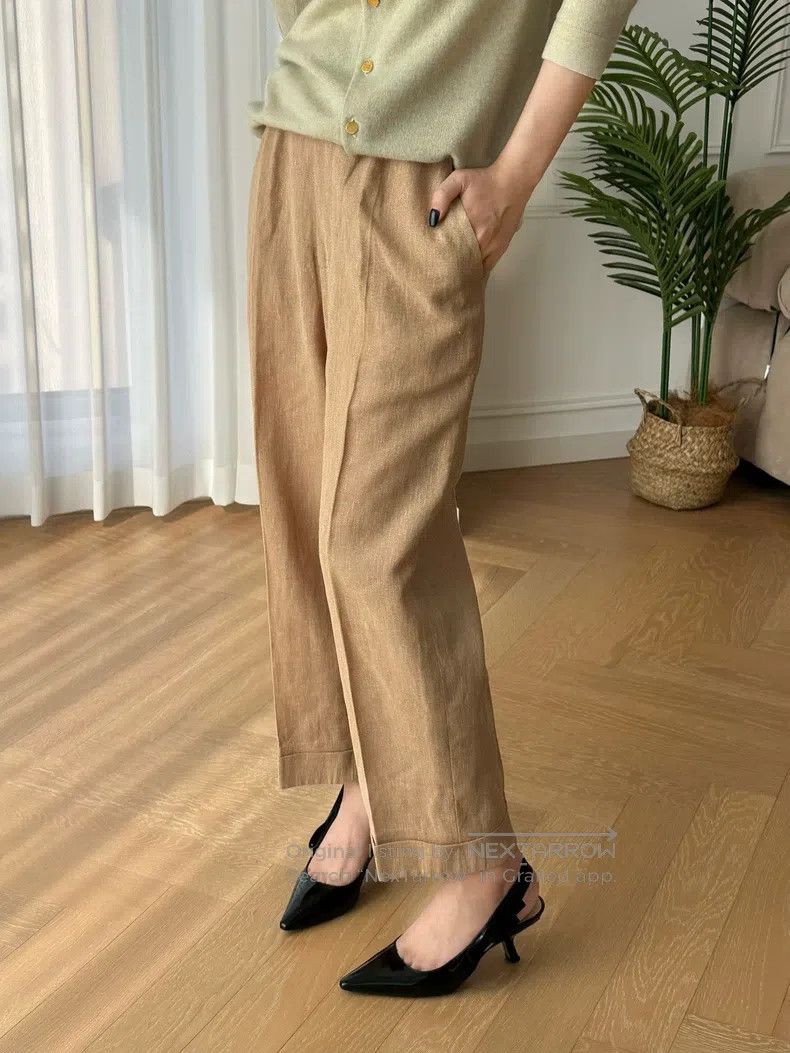 Chanel Chanel 98 linen pure colour draped suit pencil pants Size 25" / US 0 / IT 36 - 1 Thumbnail