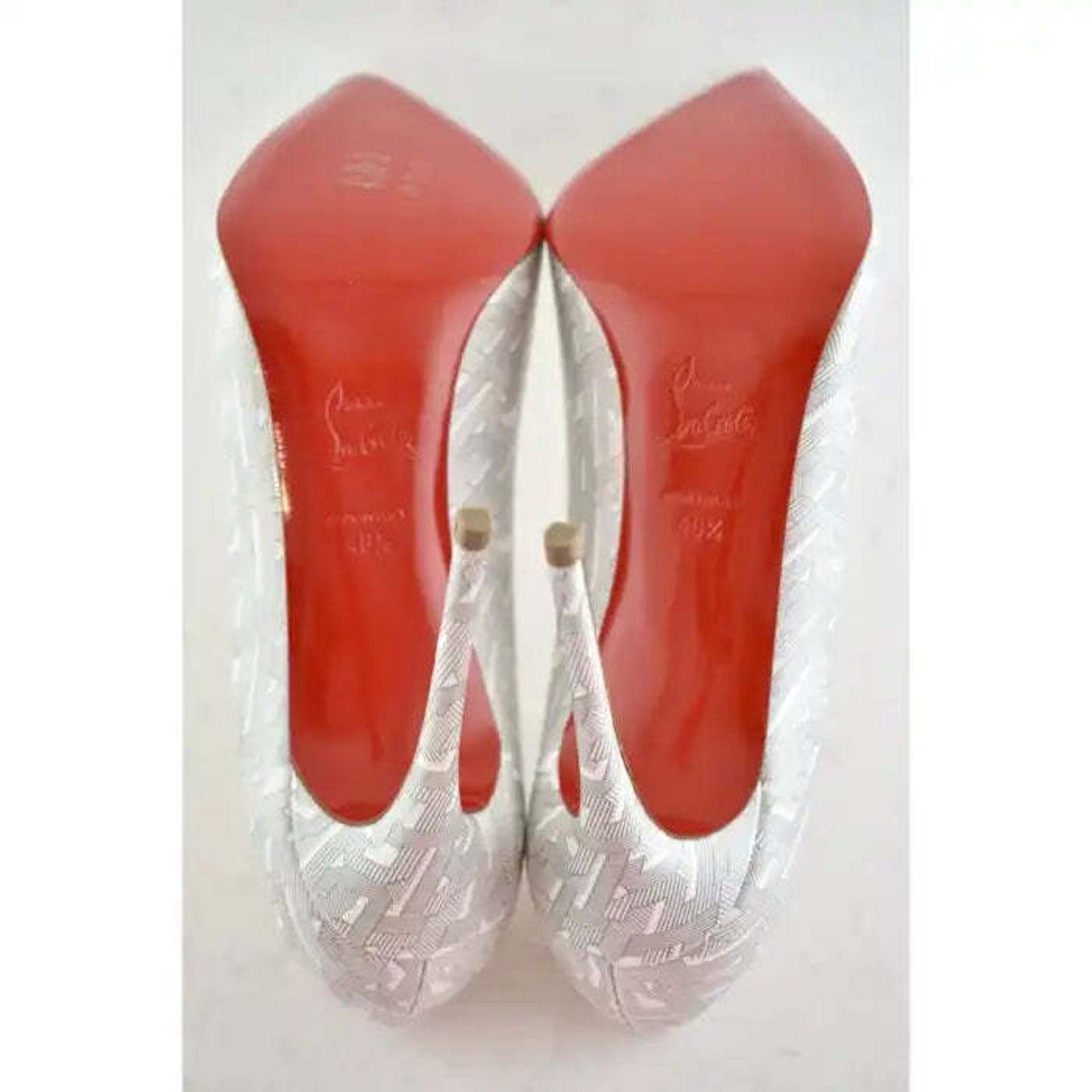 Christian Louboutin Christian Louboutin Pigalle Follies Patent CL White Silver Size US 10.5 / IT 40.5 - 12 Thumbnail