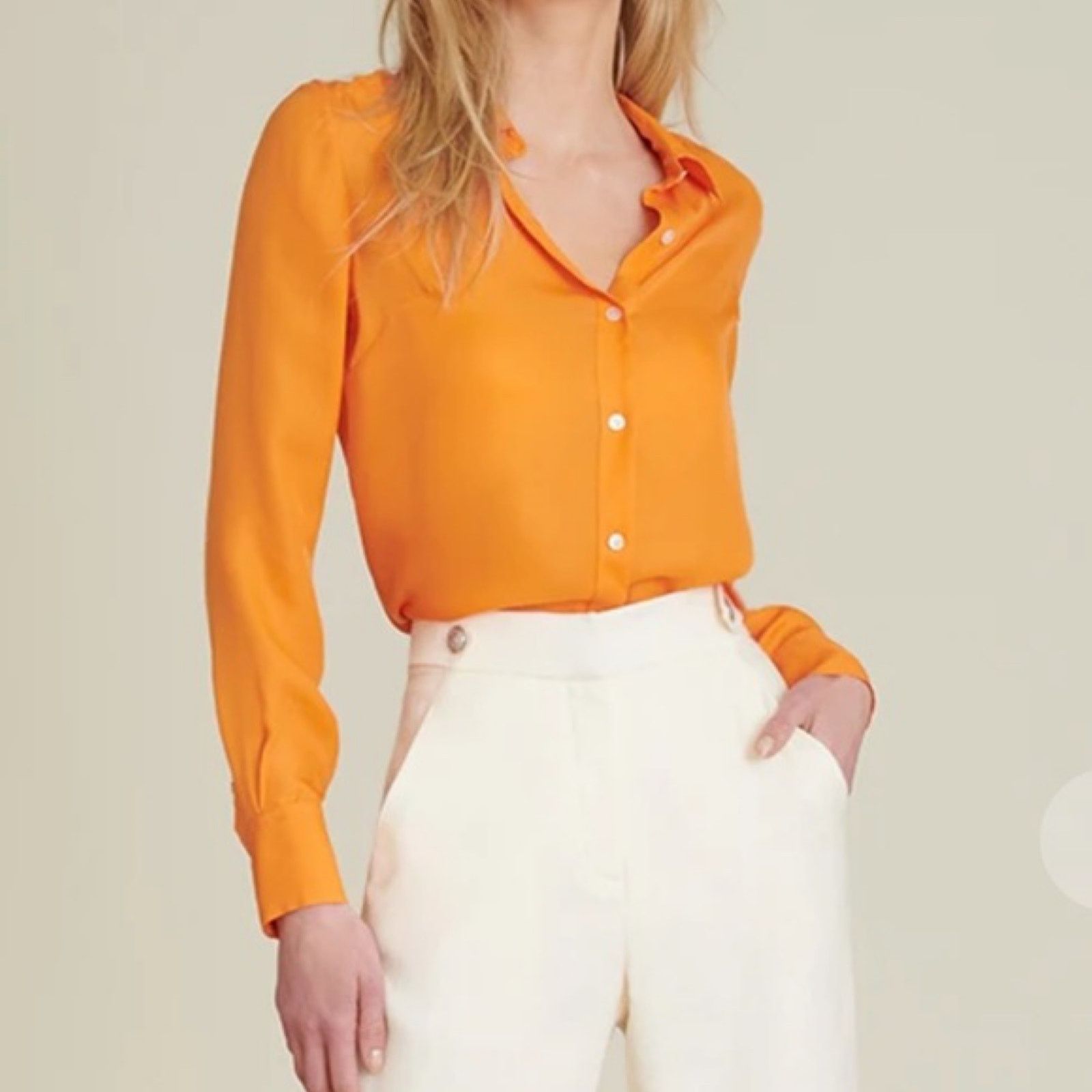 Veronica Beard Veronica Beard Morgane Silk Blouse Tangerine Orange Size XS / US 0-2 / IT 36-38 - 1 Thumbnail