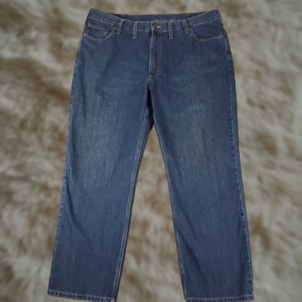 Carhartt Carhartt Jeans Mens 44x32 Blue 5-Pocket Denim Pants Baggy Relaxed Leg Straight Size US 44 / EU 60 - 1 Thumbnail