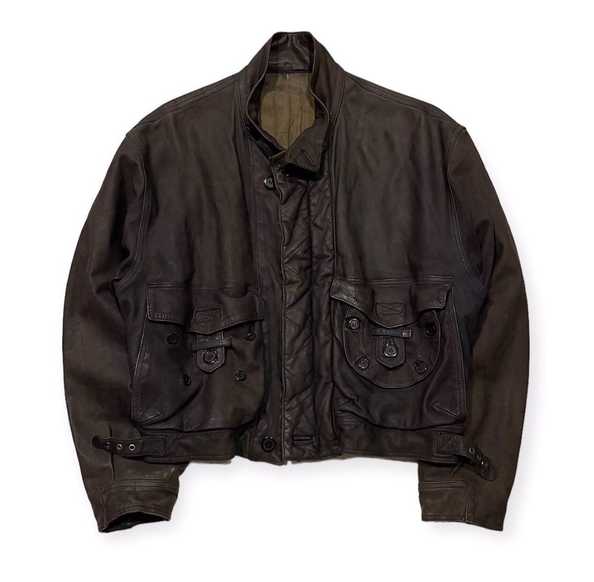 image of Marithe Francois Girbaud x Vintage Limited 07/50 M+Fg X Cmf Jacket in Brown Leather (Size Medium)