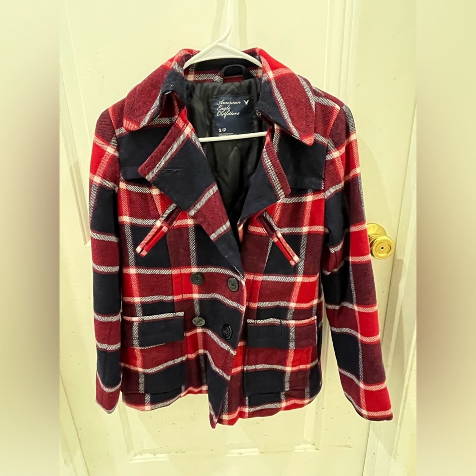 American Eagle Outfitters American Eagle Outfitters Plaid Pea Coat Size S Women’s Size S / US 4 / IT 40 - 1 Thumbnail