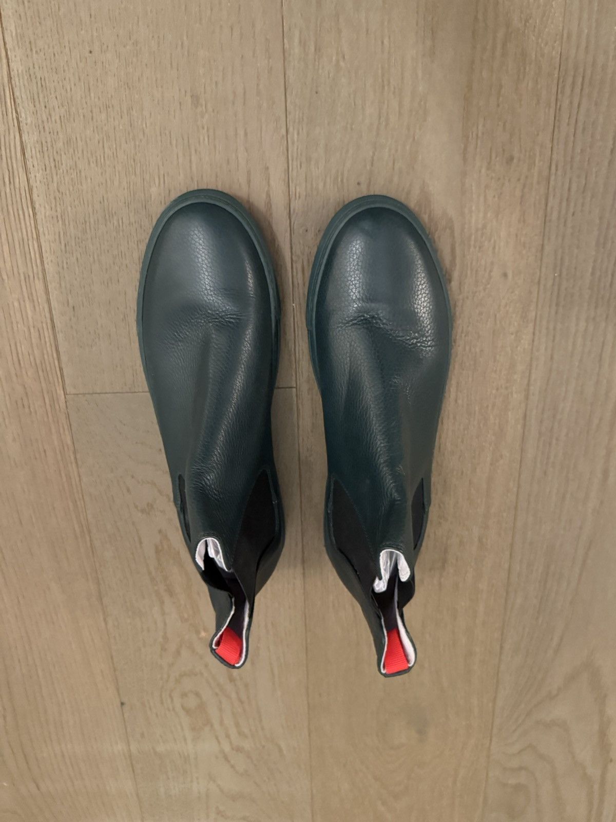 Del Toro Del Toro “Made in Italy” Leather Chelsea Boots (Dark Green) Size US 13 / EU 46 - 5 Thumbnail