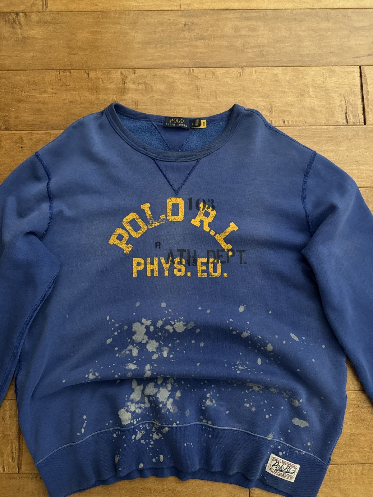Polo Ralph Lauren Vintage Polo Ralph Lauren Phys. Ed Paint Splatter Crewneck Size US L / EU 52-54 / 3 - 2 Thumbnail