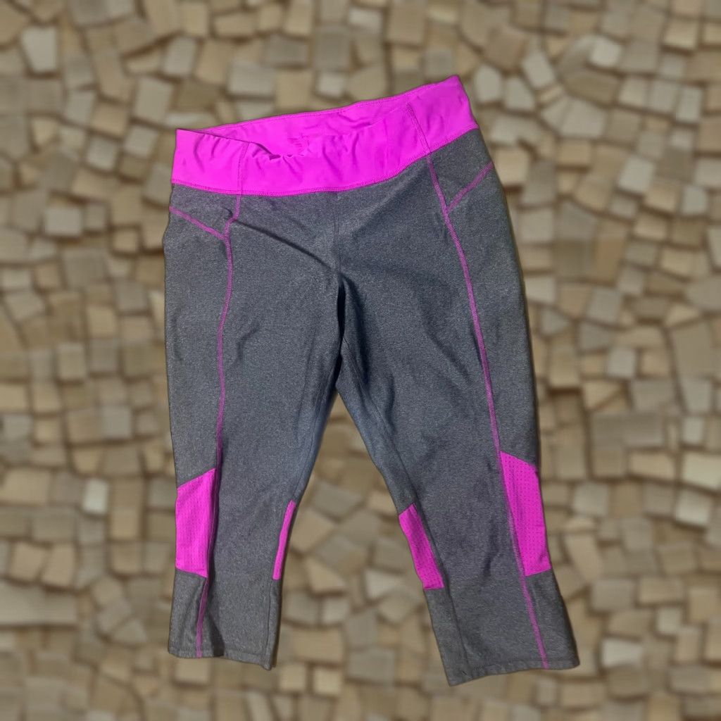 Vintage Xersion Women's Leggings Capri Purple Grey Size L Size 36" / US 14 / IT 50 - 1 Thumbnail